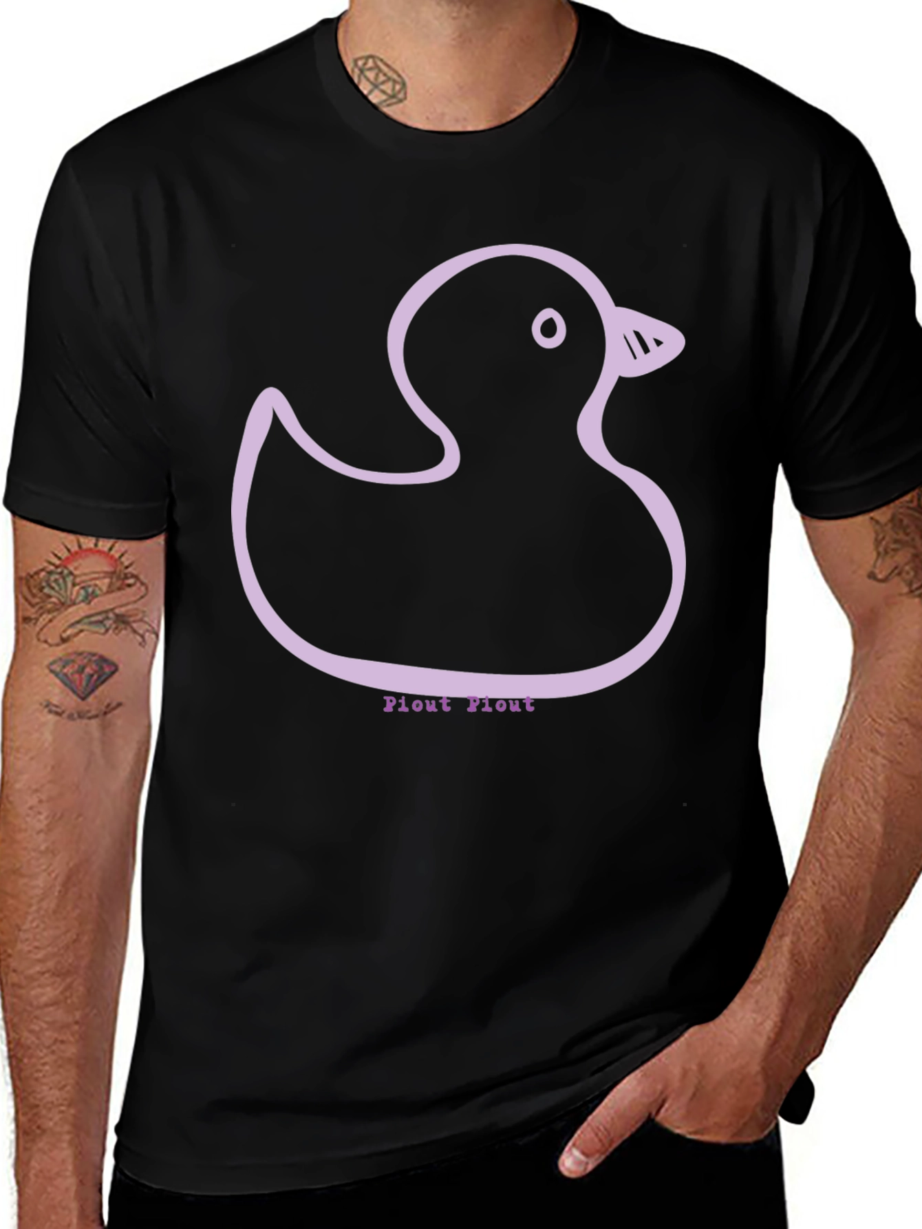 Duck T-Shirt - Casual Black Tee with Duck Design