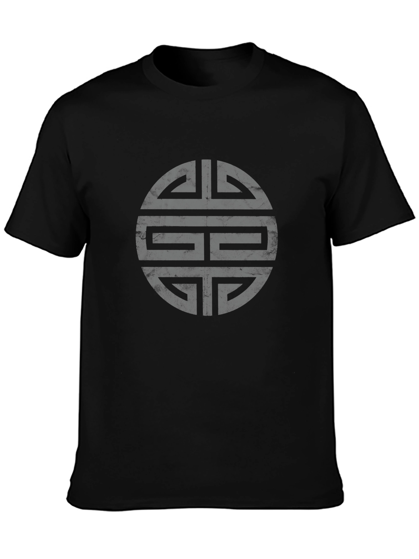 Stylish Black T-Shirt with Geometric Circle Design
