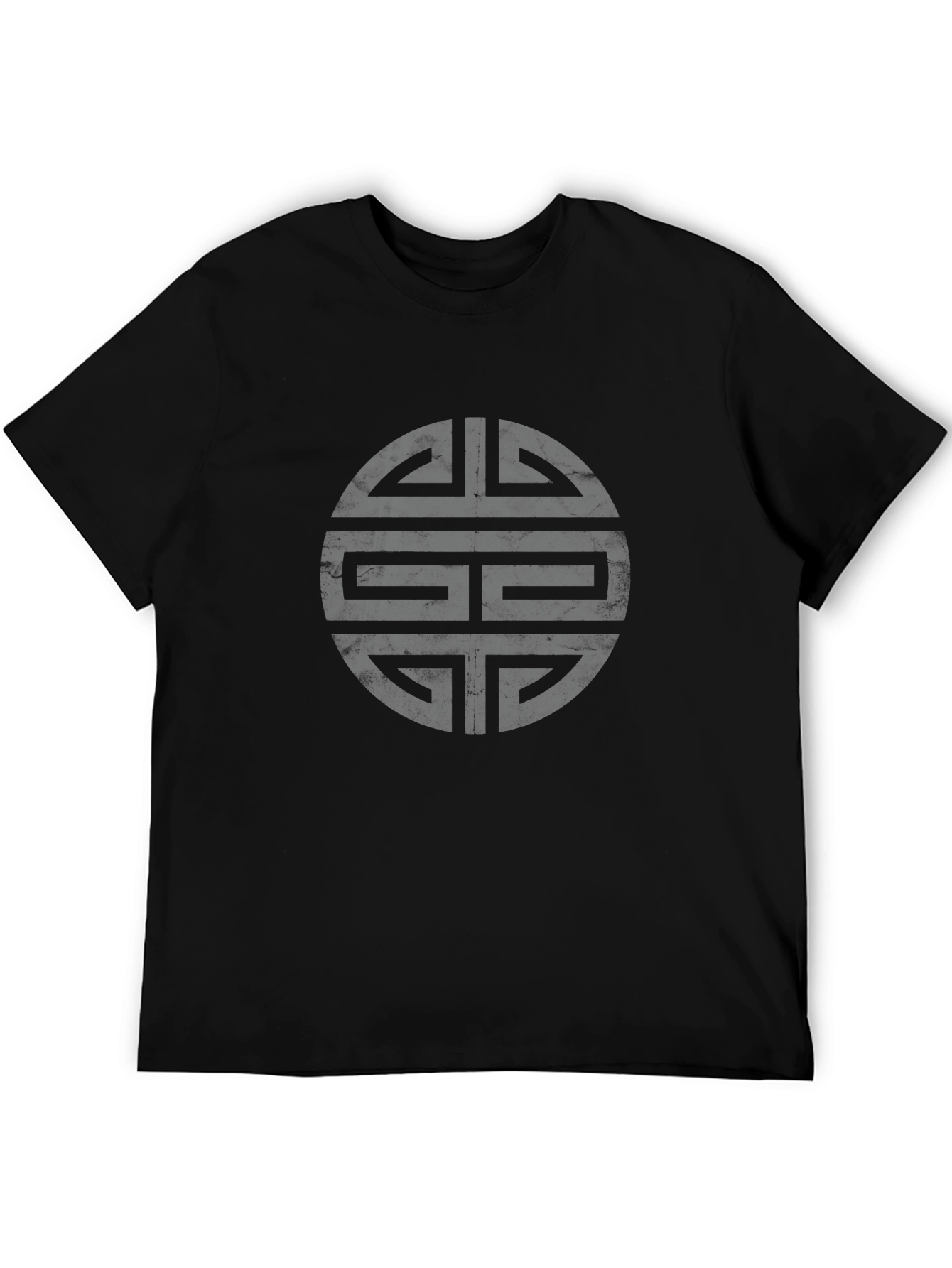 Stylish Black T-Shirt with Geometric Circle Design