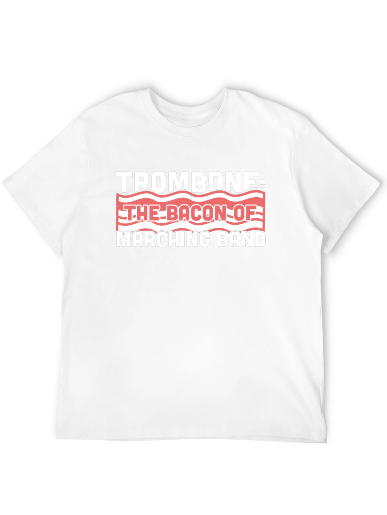Trombone Bacon Marching Band Black Graphic T-Shirt