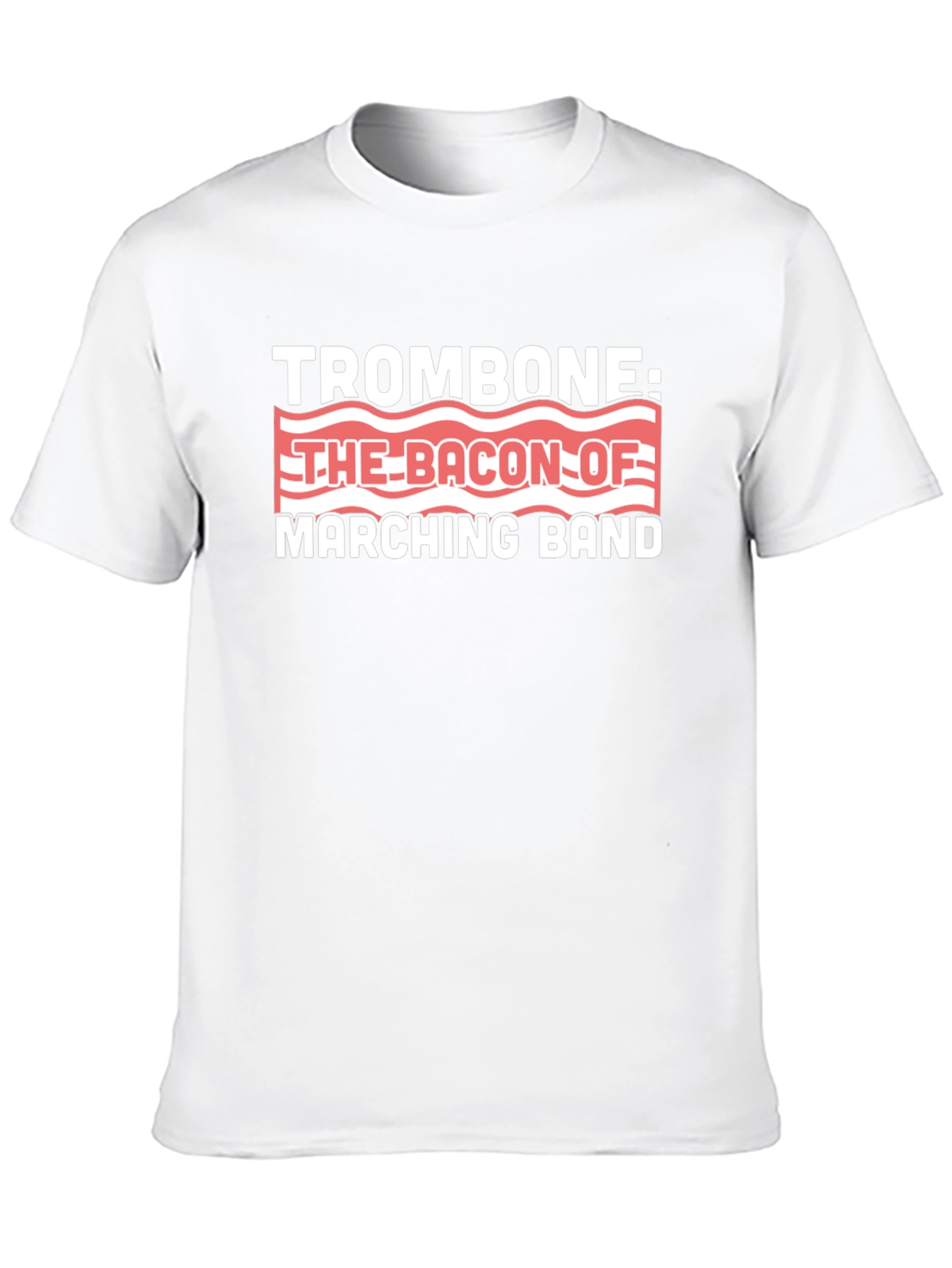 Trombone Bacon Marching Band Black Graphic T-Shirt