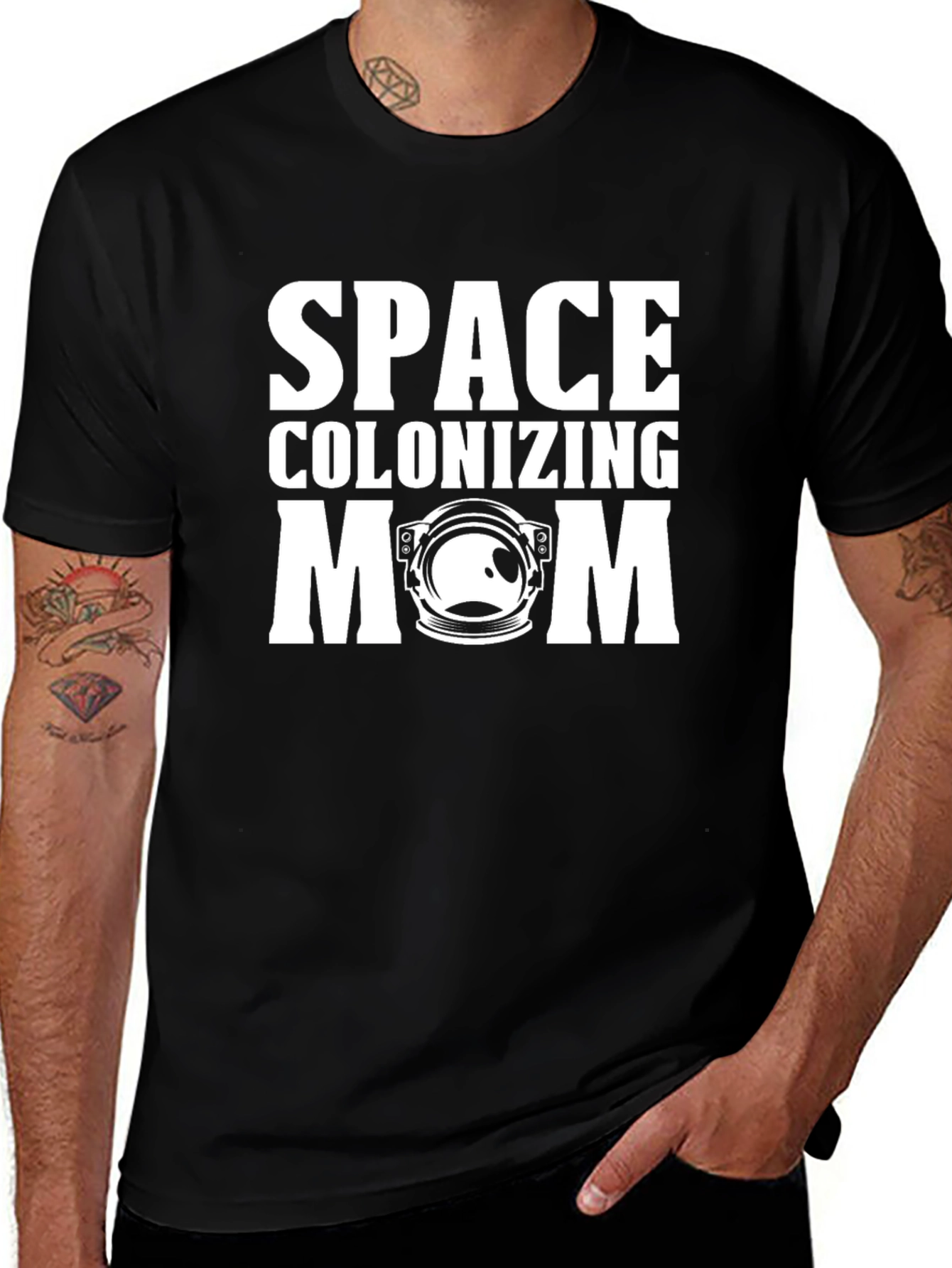 Space Colonizing Mom Black T-Shirt