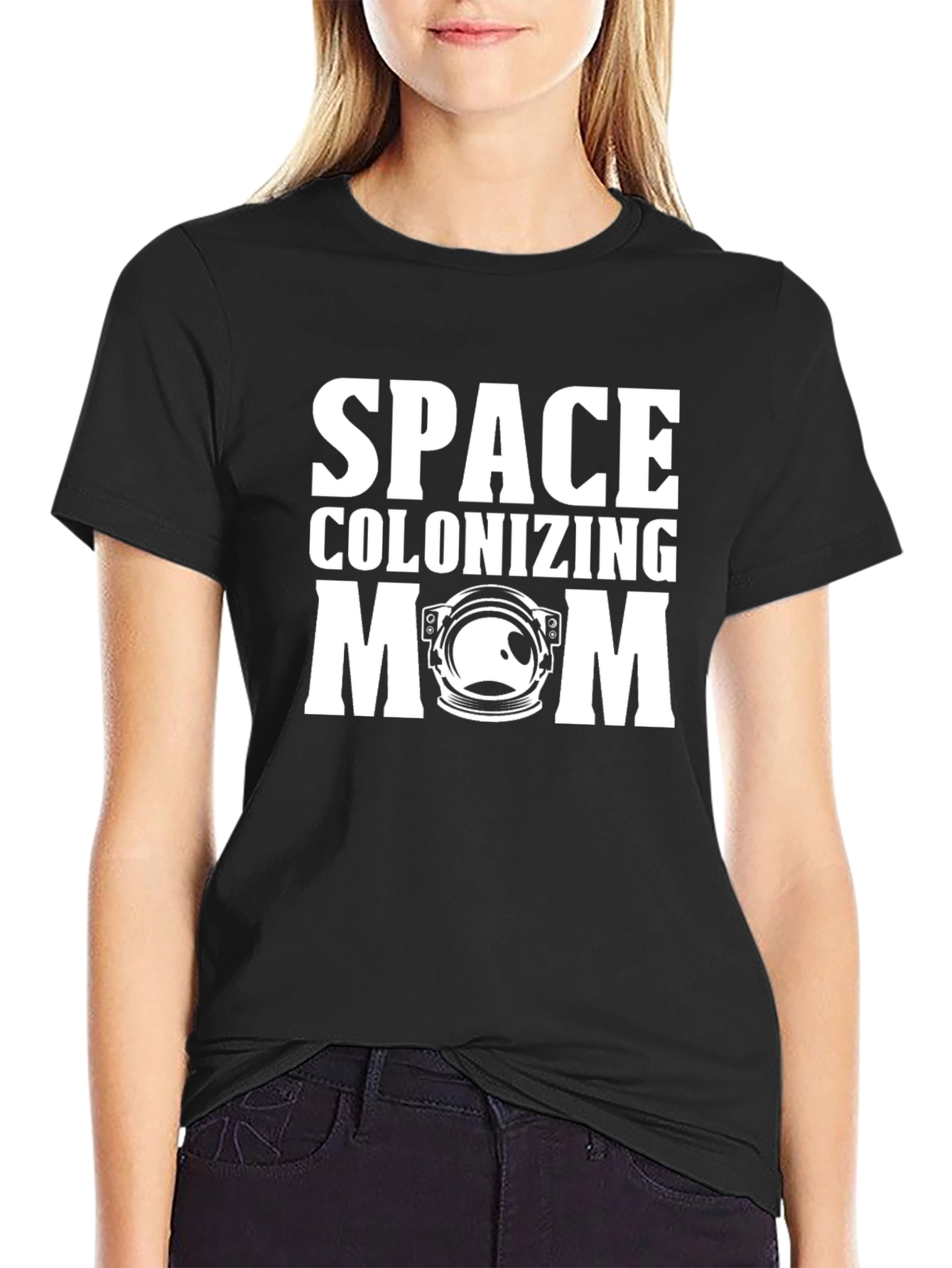 Space Colonizing Mom Black T-Shirt
