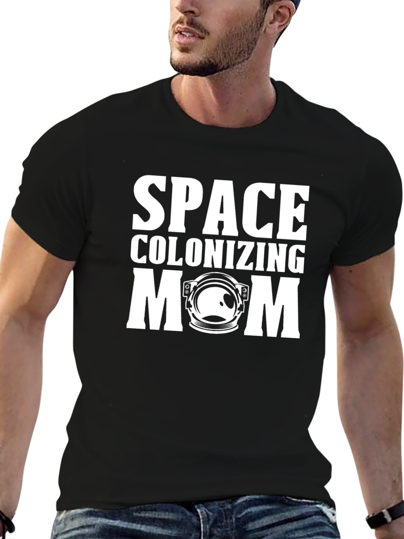 Space Colonizing Mom Black T-Shirt
