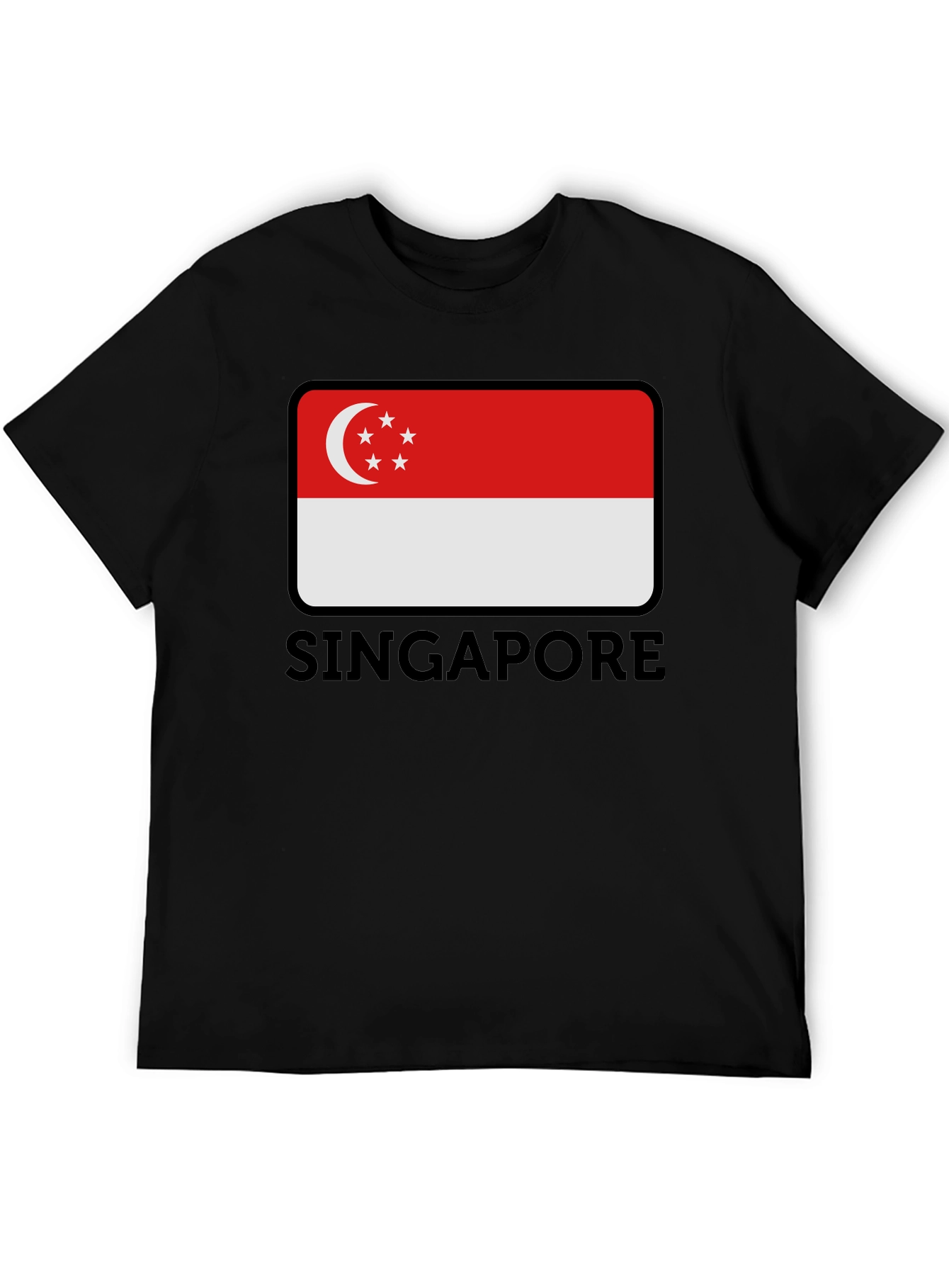 Singapore Flag T-Shirt - Black Graphic Tee