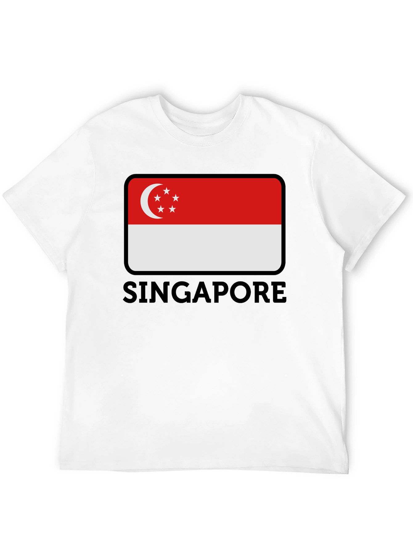 Singapore Flag T-Shirt - Black Graphic Tee