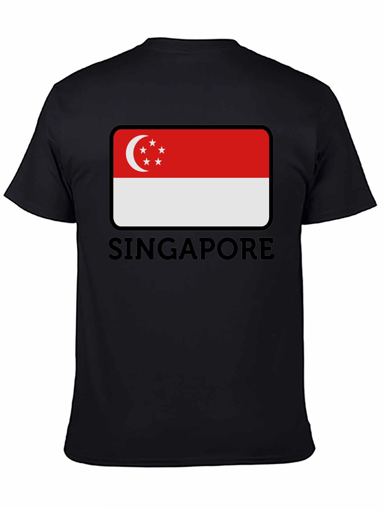 Singapore Flag T-Shirt - Black Graphic Tee