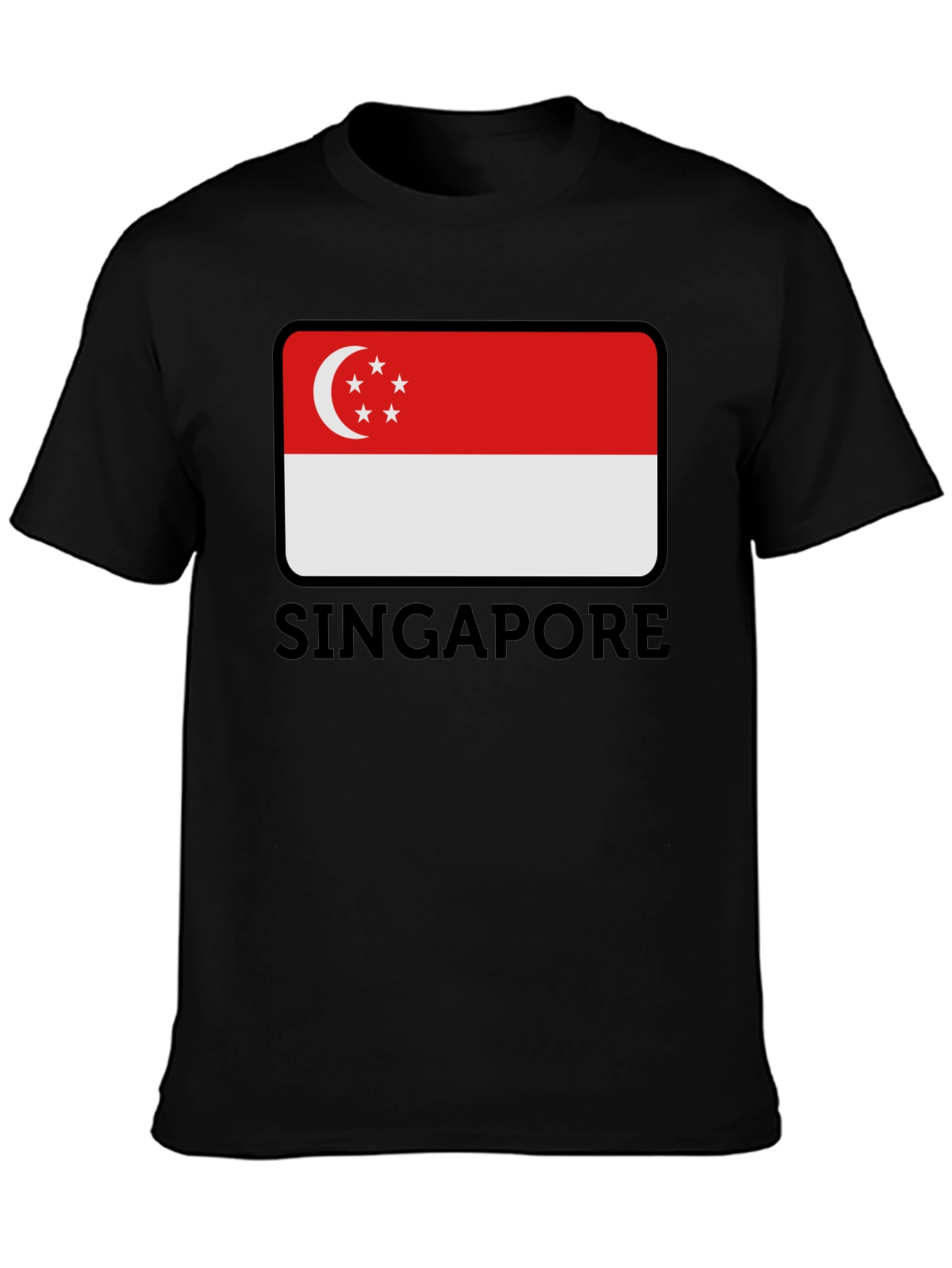 Singapore Flag T-Shirt - Black Graphic Tee