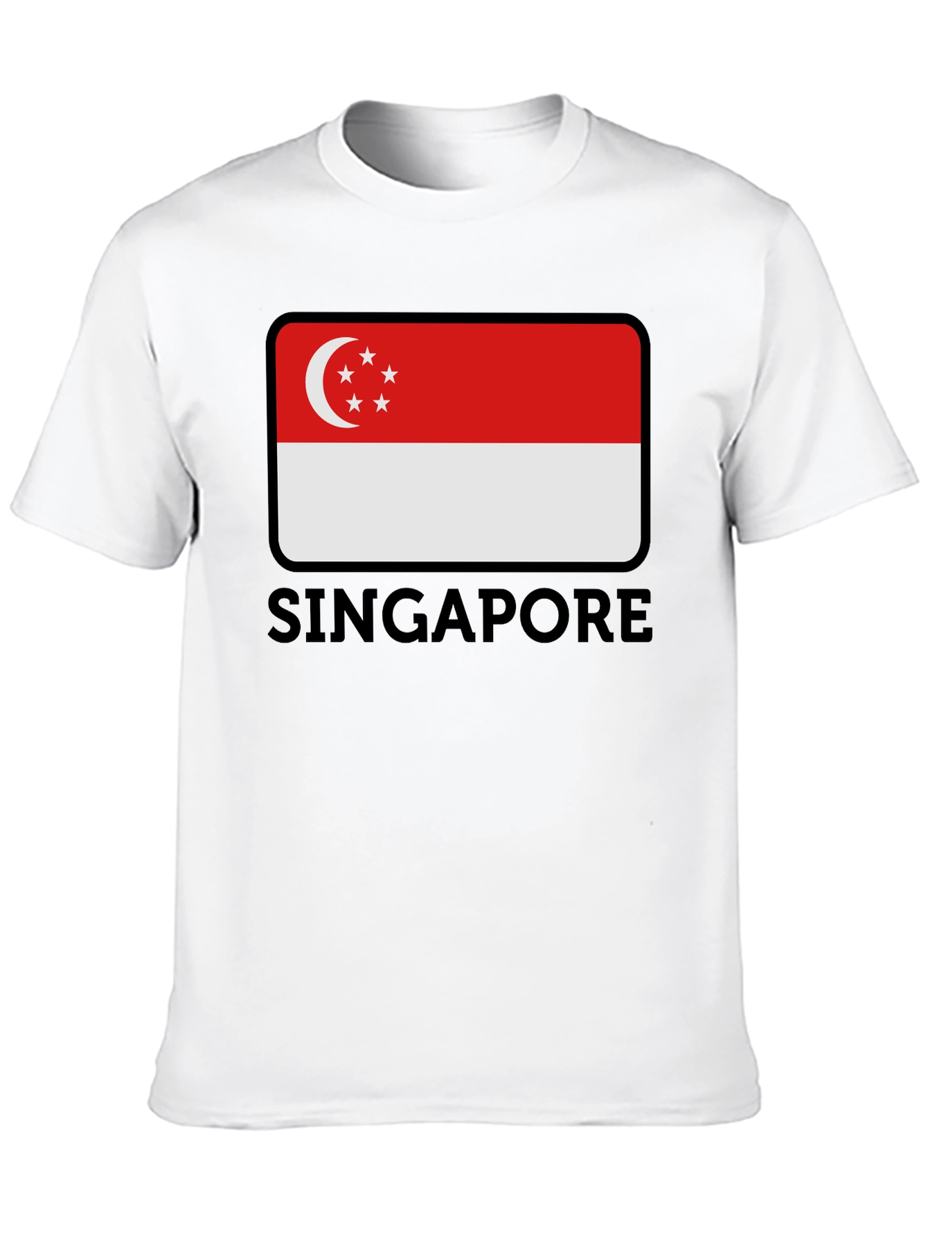 Singapore Flag T-Shirt - Black Graphic Tee