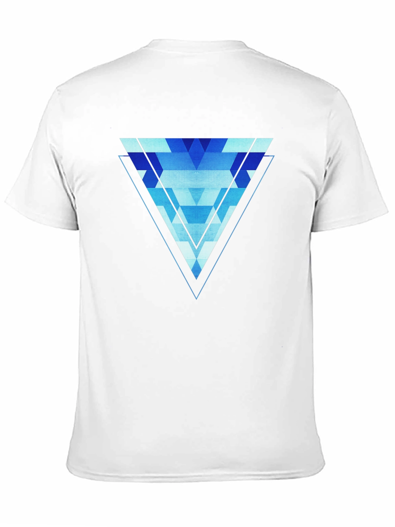 Geometric Blue Triangle Graphic Tee
