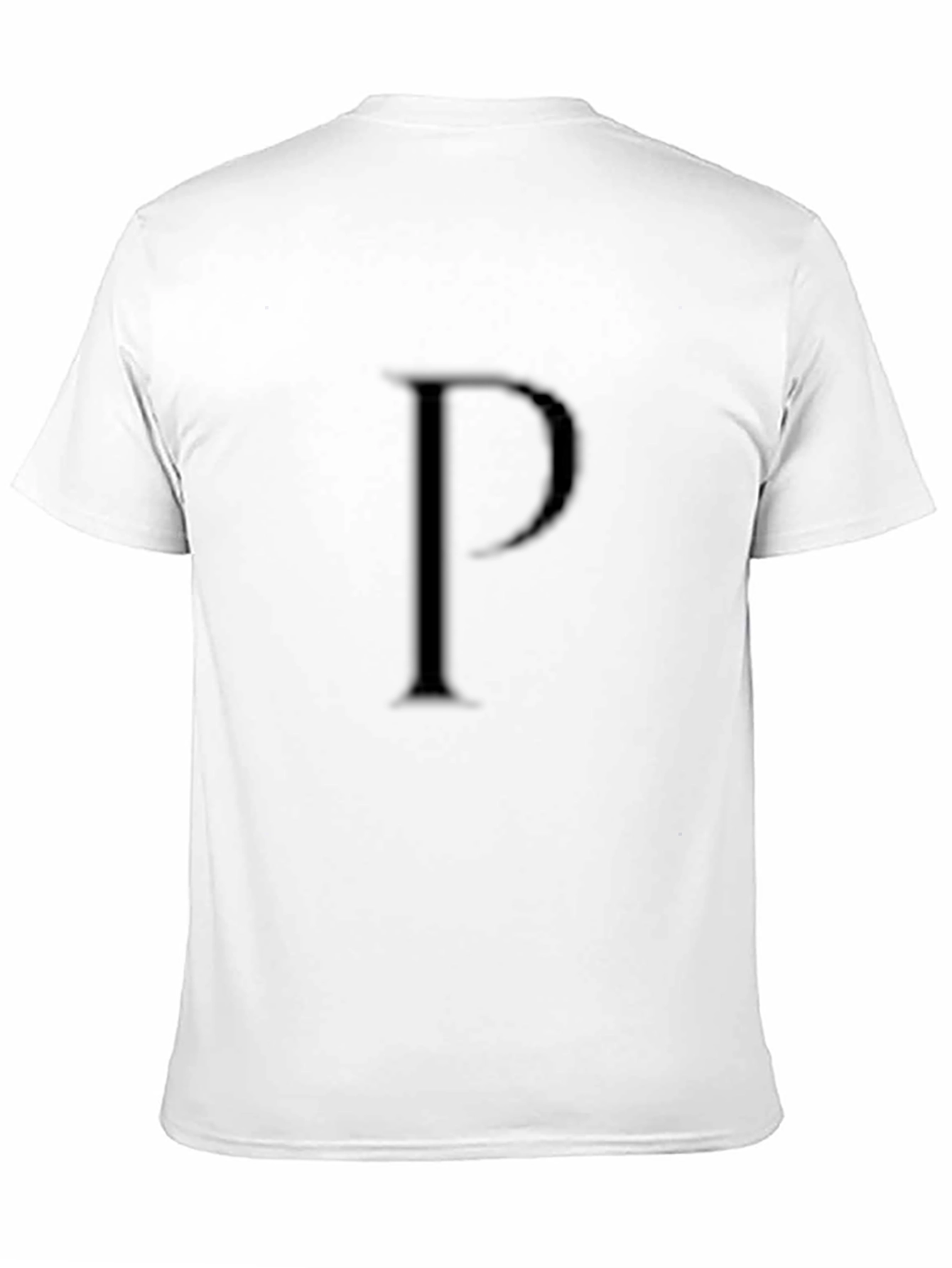 Mens Black T-Shirt with Embossed Letter P