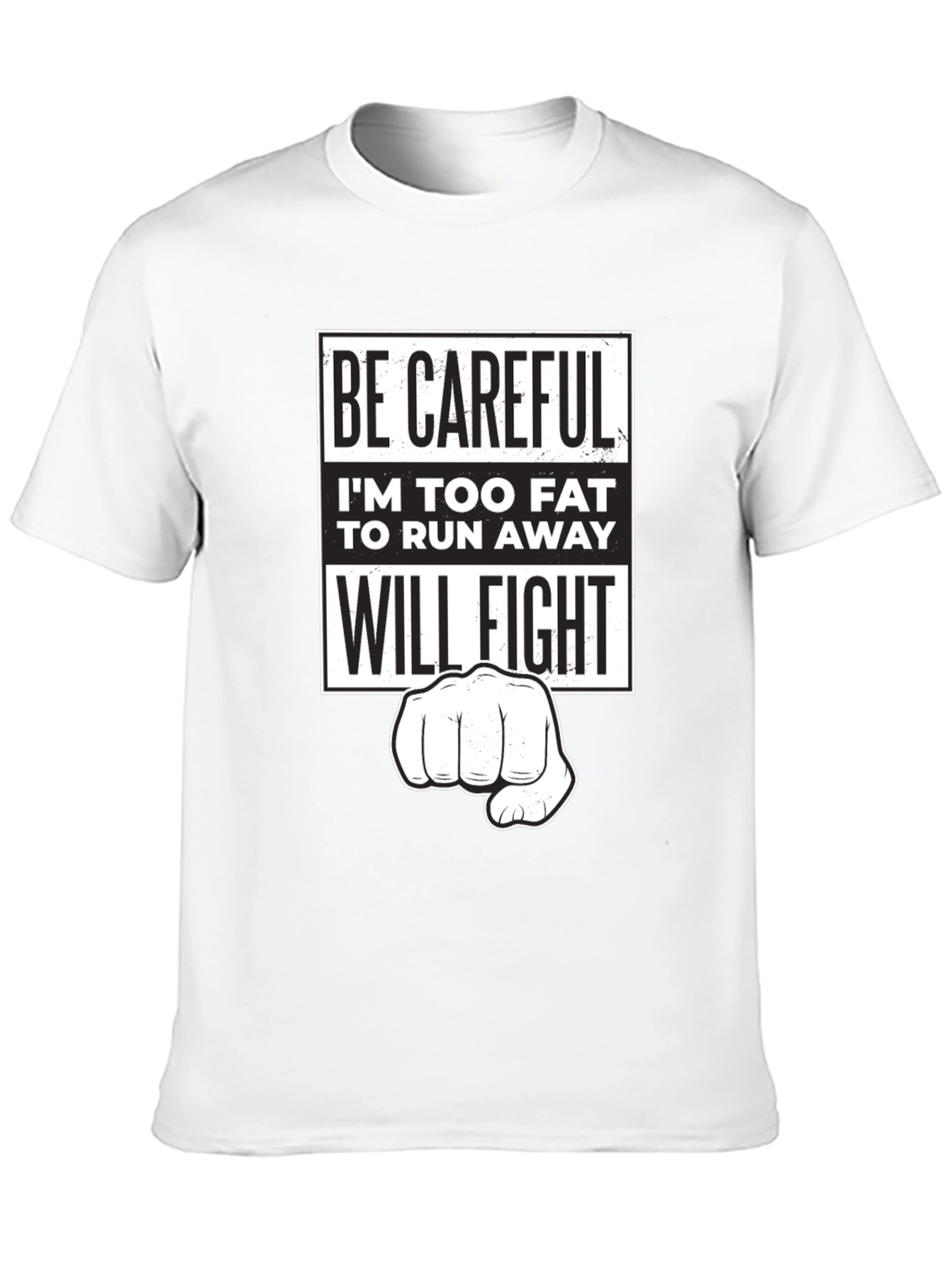 Funny Sarcastic Graphic T-Shirt - Be Careful Ill Fight!