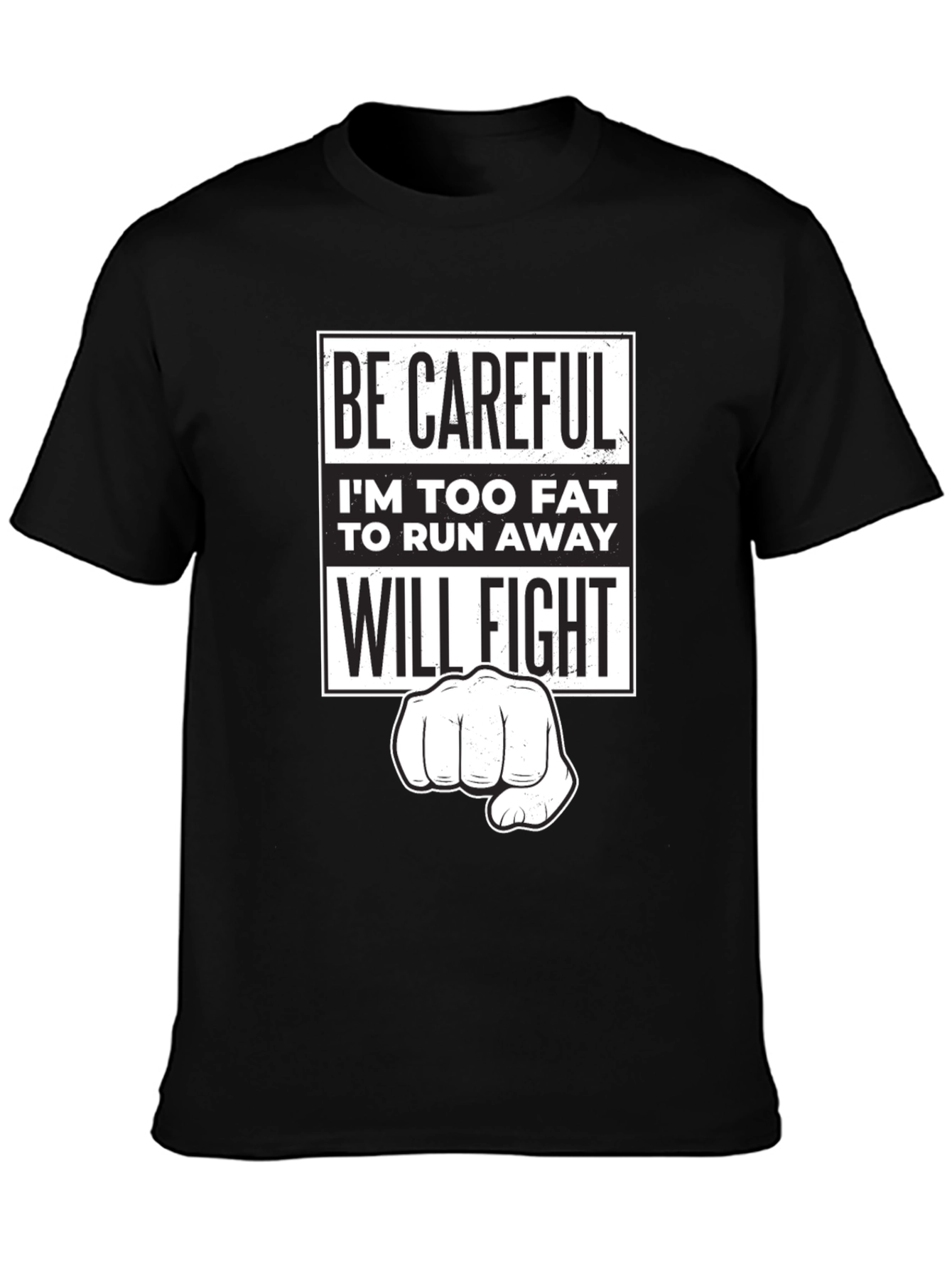 Funny Sarcastic Graphic T-Shirt - Be Careful Ill Fight!