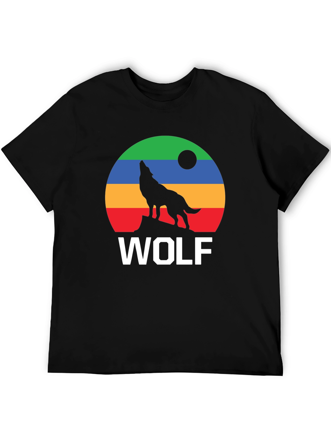 Retro Wolf Howling Moon T-Shirt