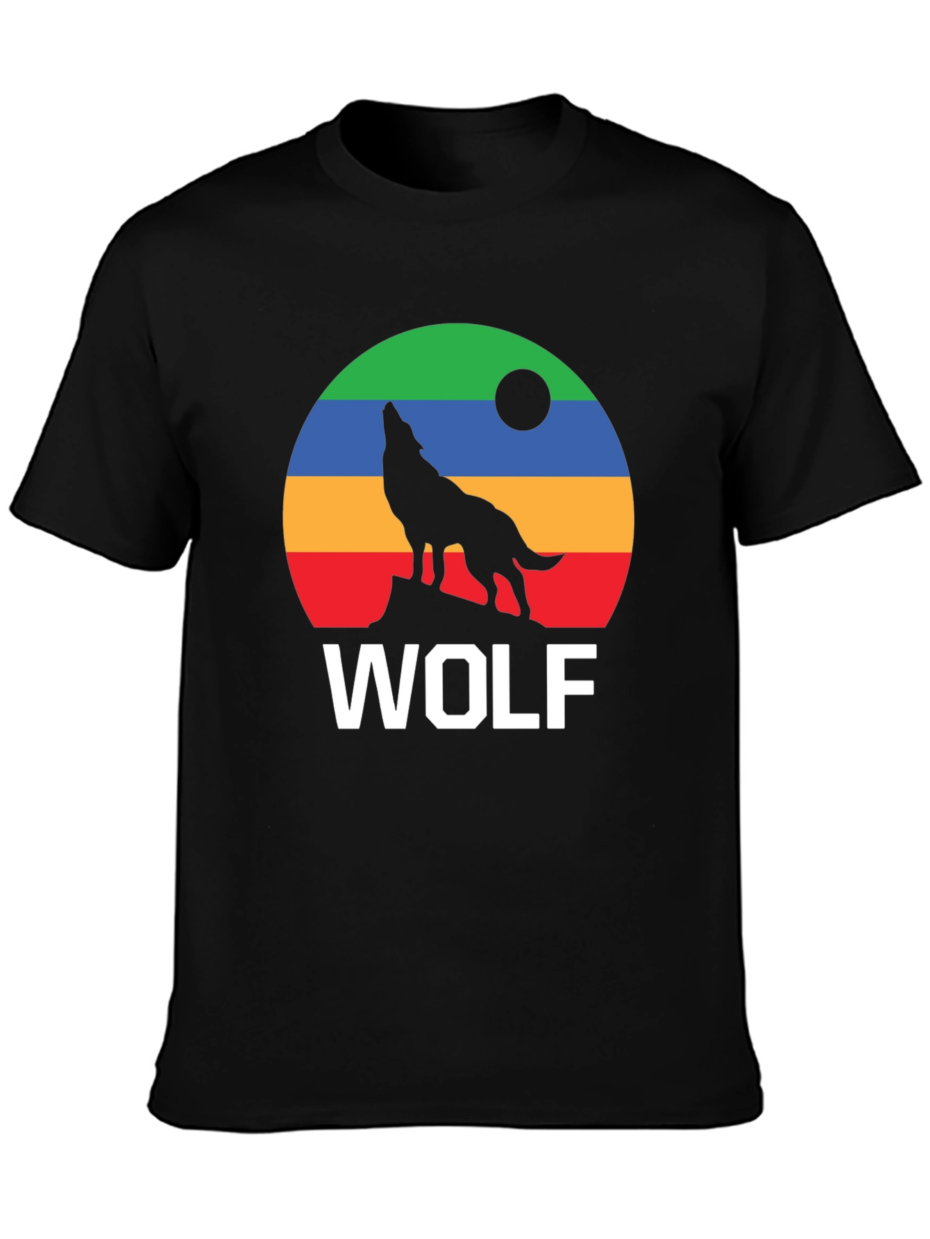 Retro Wolf Howling Moon T-Shirt
