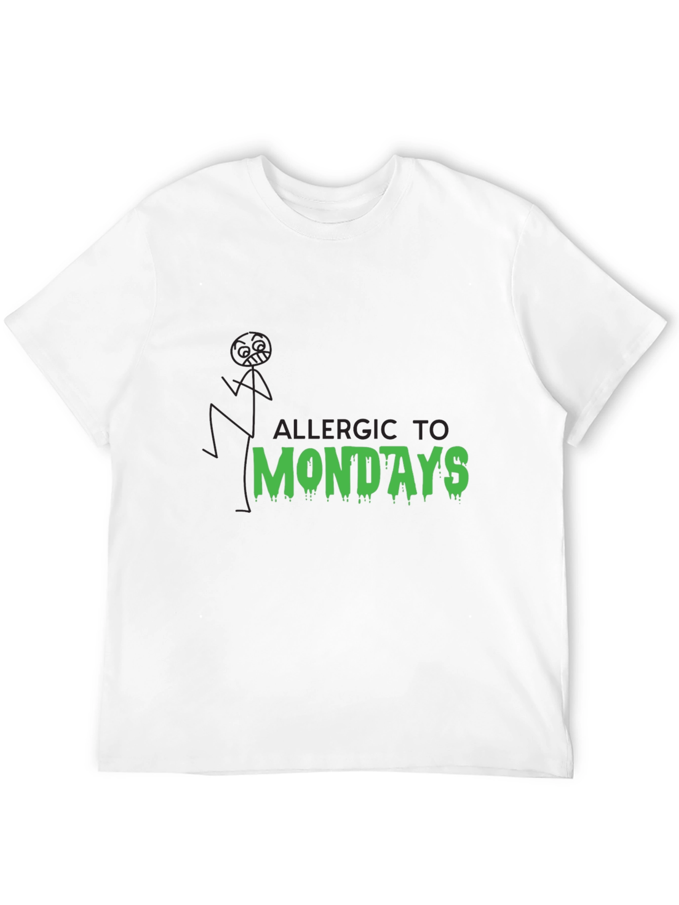 Allergic to Mondays Graphic Tee - Black Cotton Blend