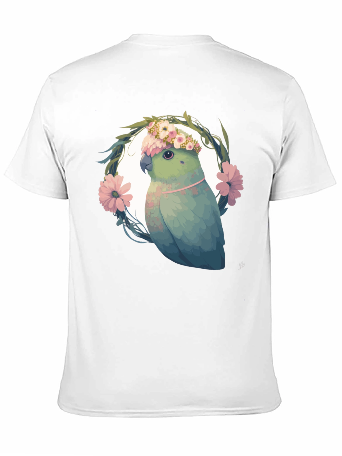 Parrot Floral Wreath Graphic Tee