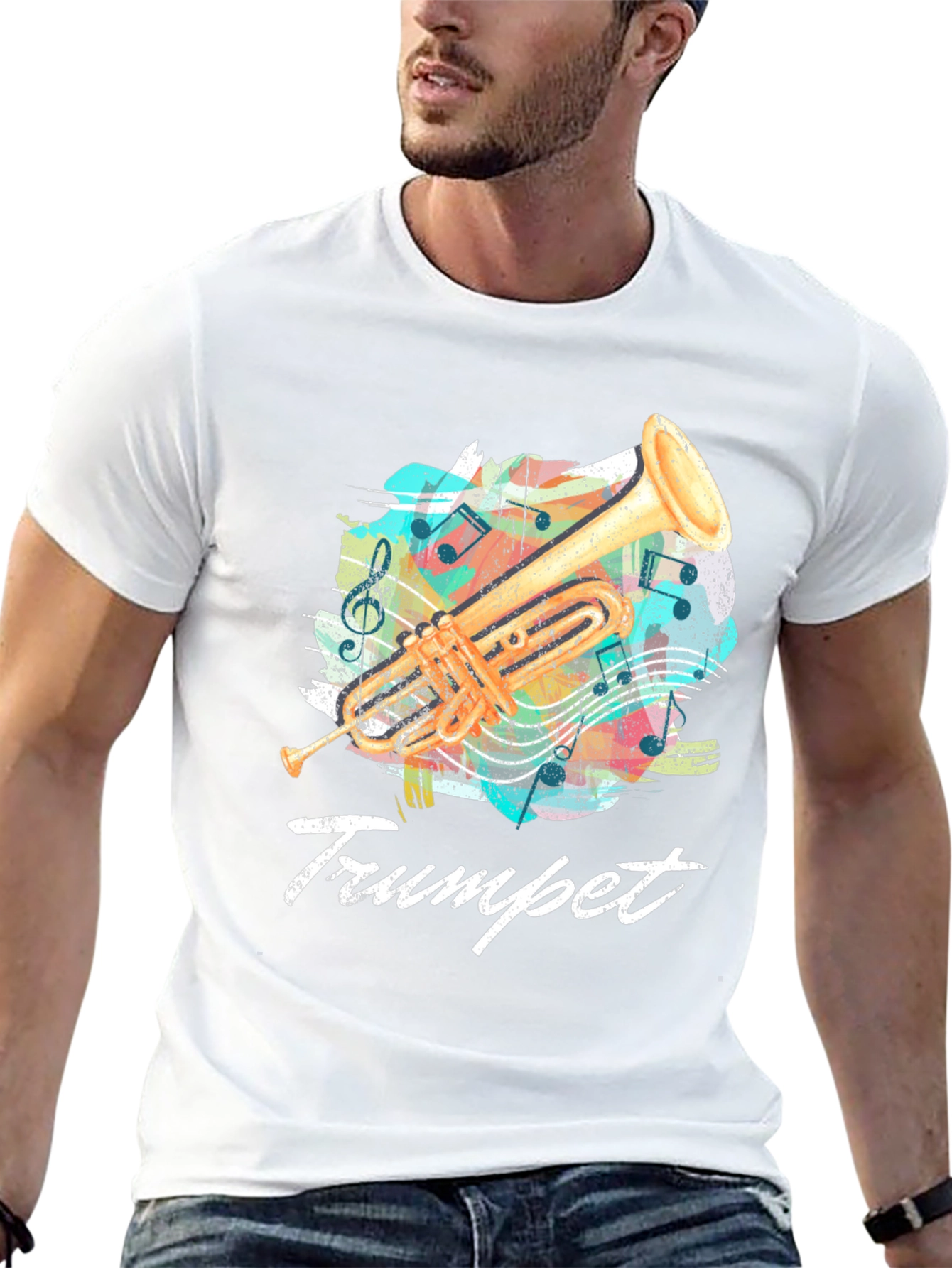 Trumpet Music T-Shirt - Band Instrument Tee