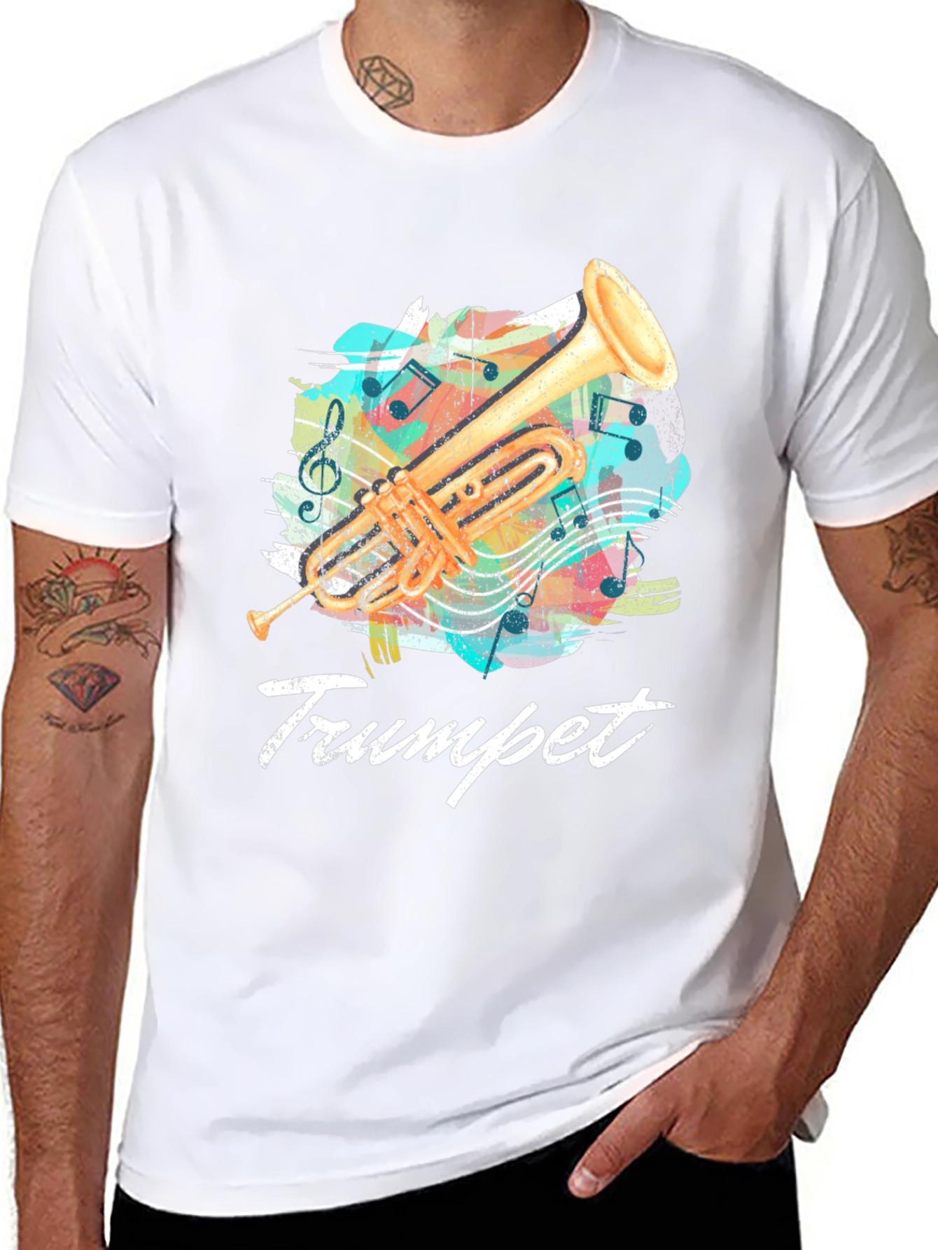 Trumpet Music T-Shirt - Band Instrument Tee