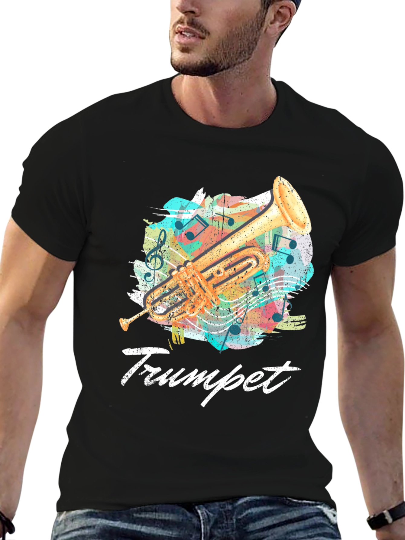 Trumpet Music T-Shirt - Band Instrument Tee