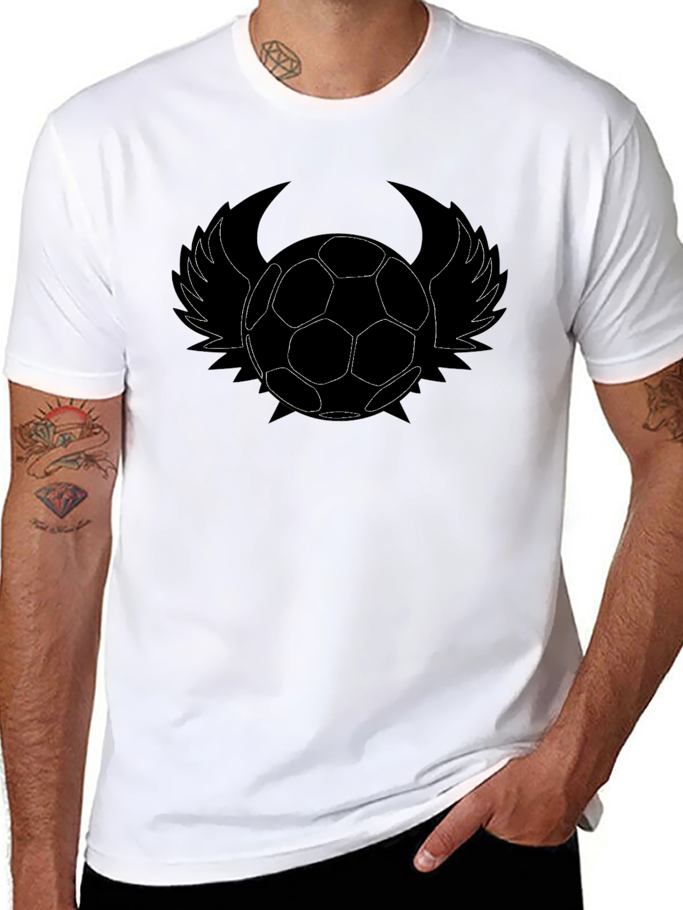 Soccer Ball Wings Graphic T-Shirt