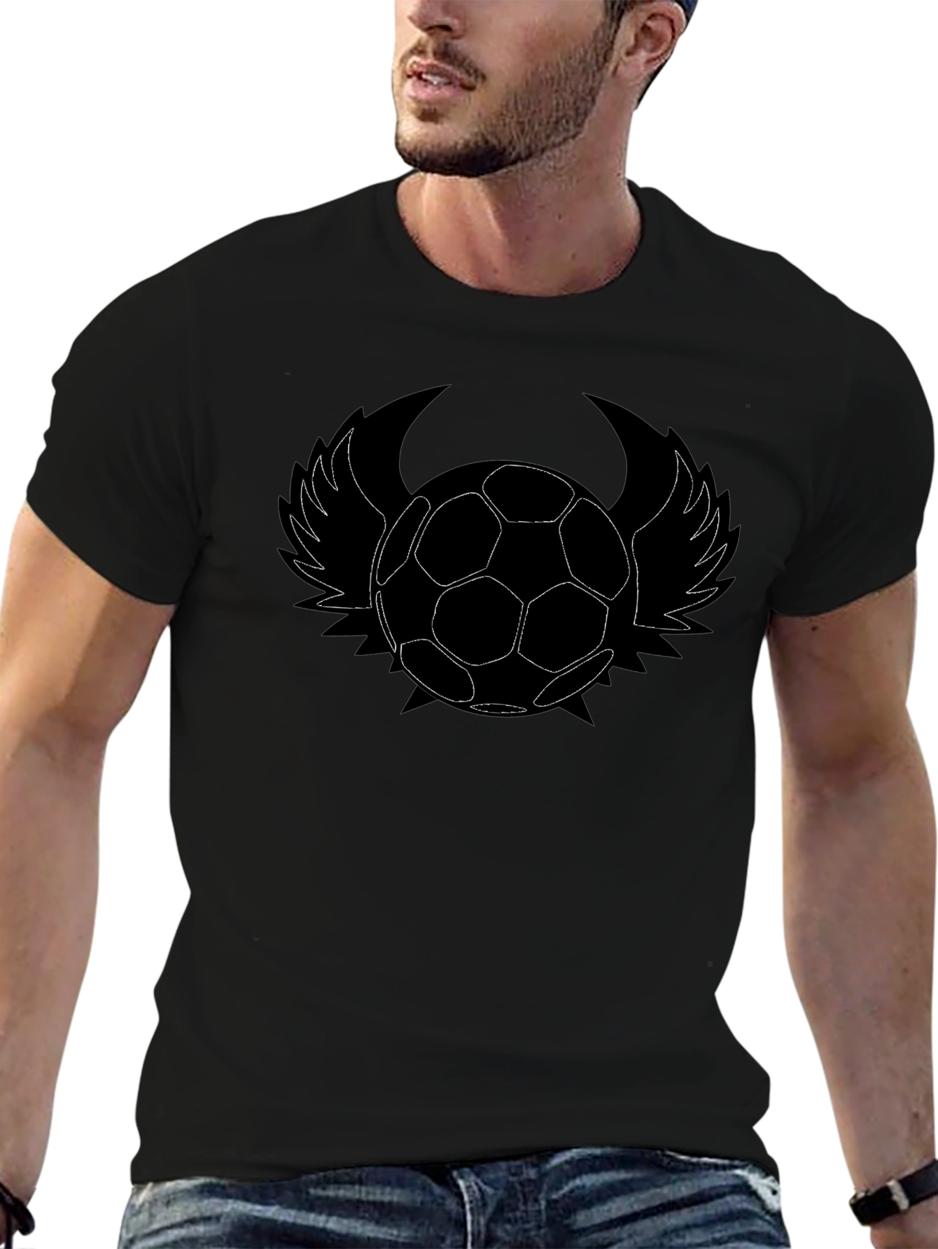 Soccer Ball Wings Graphic T-Shirt