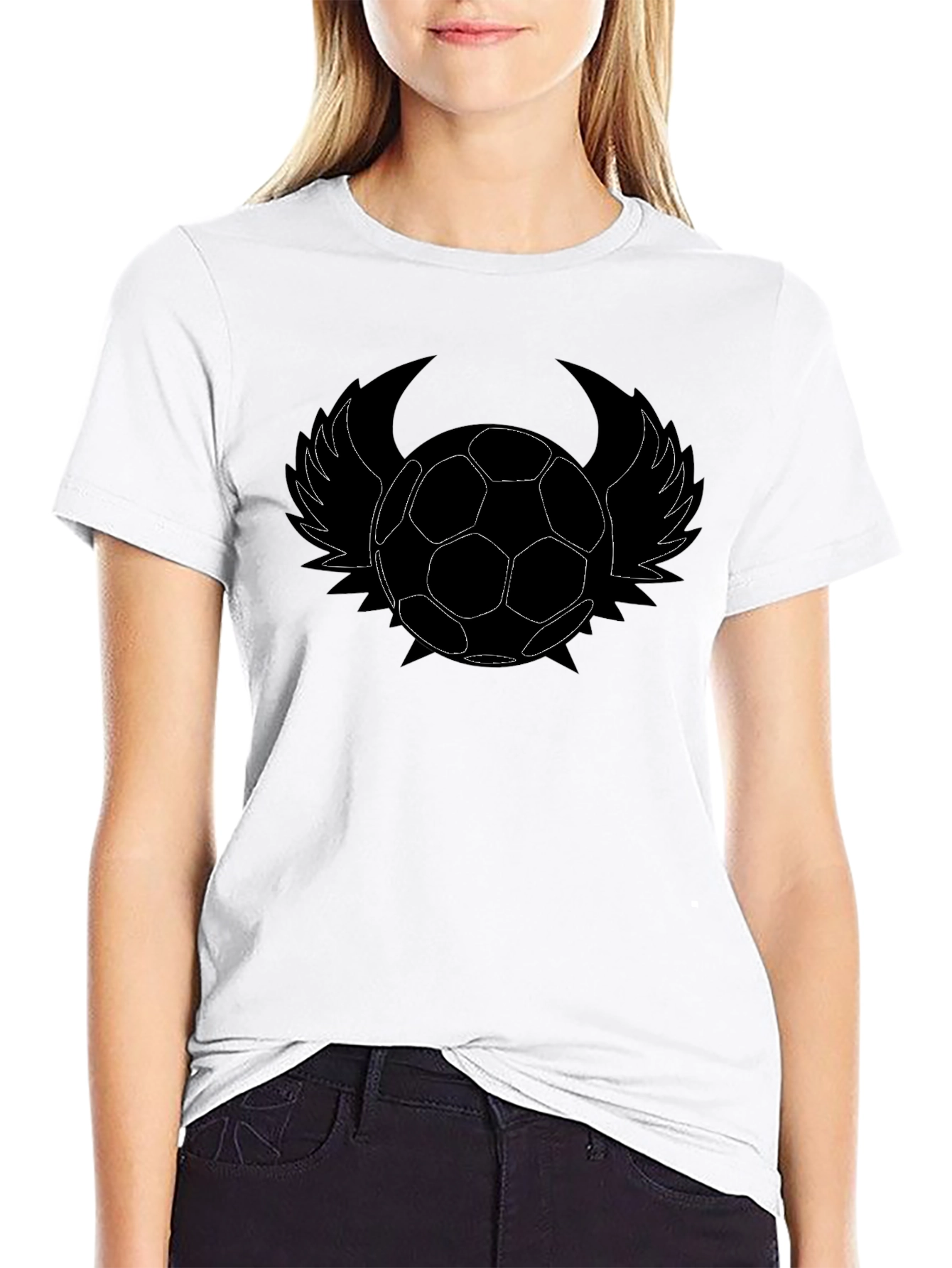 Soccer Ball Wings Graphic T-Shirt