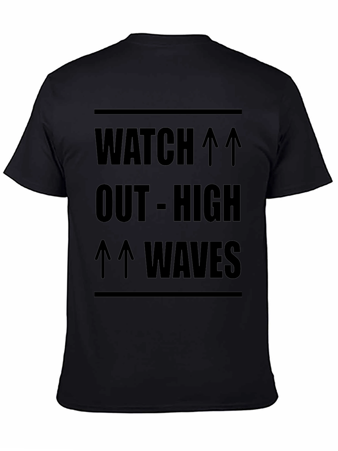 Watch Out High Waves Black Graphic Tee