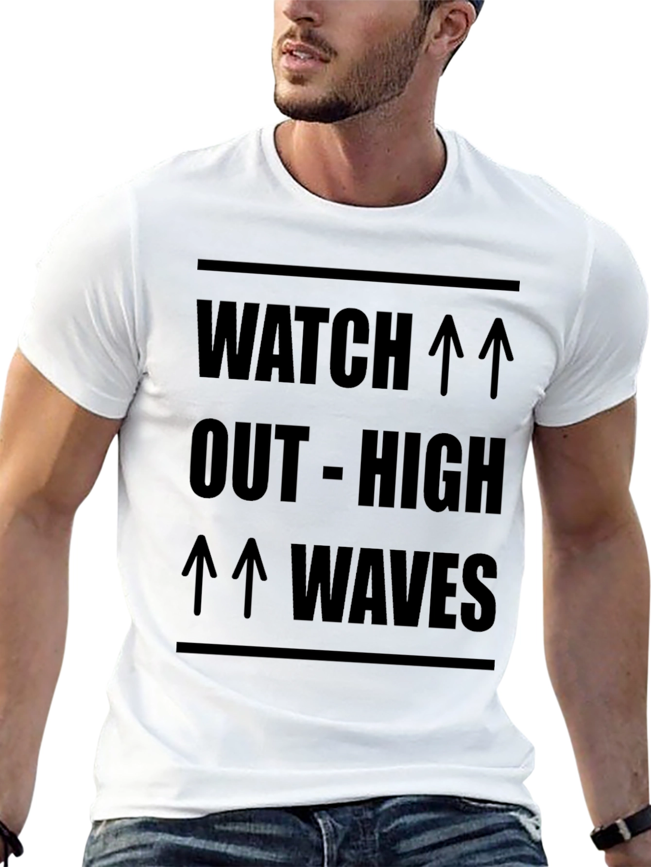 Watch Out High Waves Black Graphic Tee