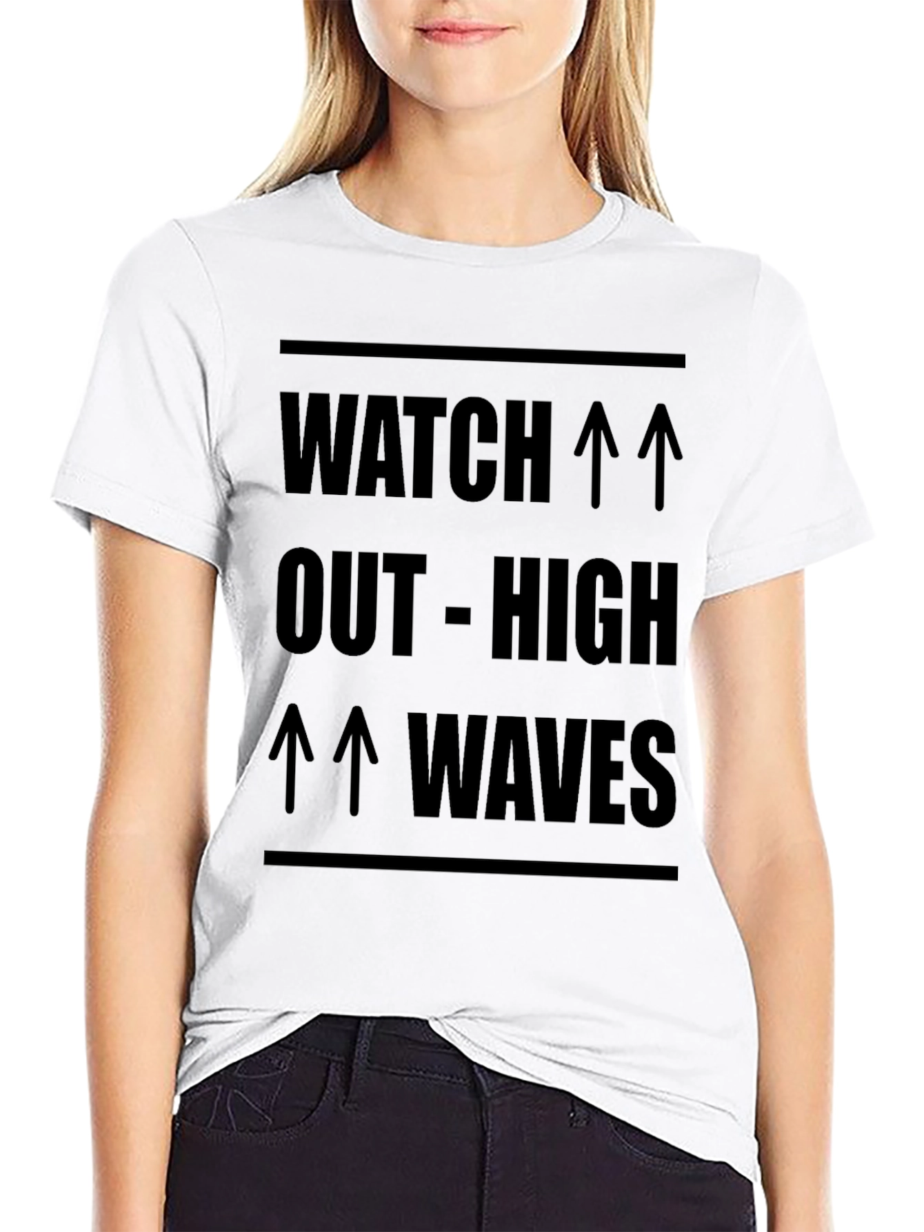 Watch Out High Waves Black Graphic Tee