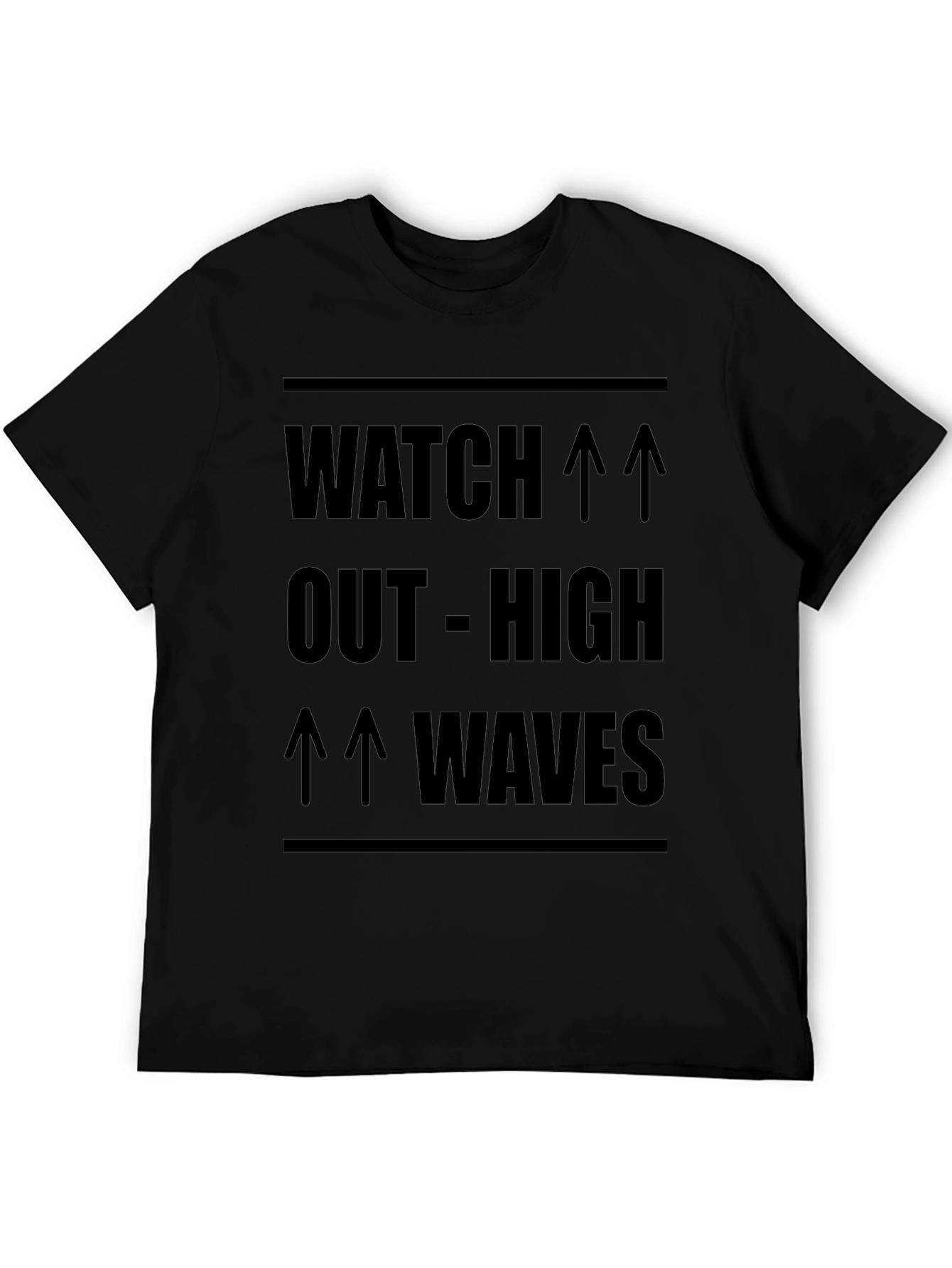 Watch Out High Waves Black Graphic Tee