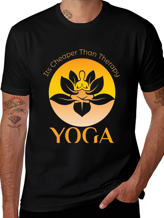 Yoga Cheaper Than Therapy Black Graphic Tee