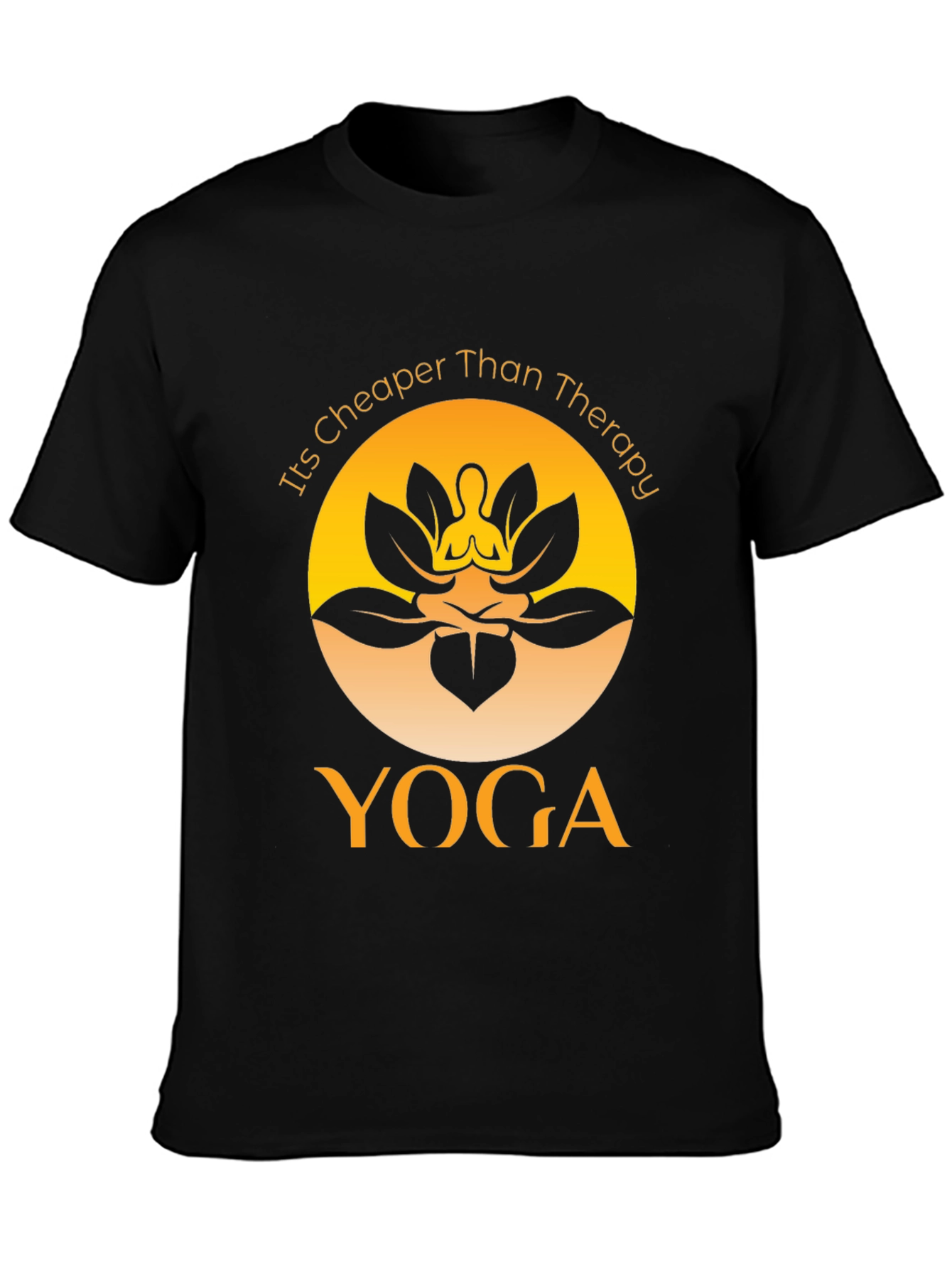 Yoga Cheaper Than Therapy Black Graphic Tee