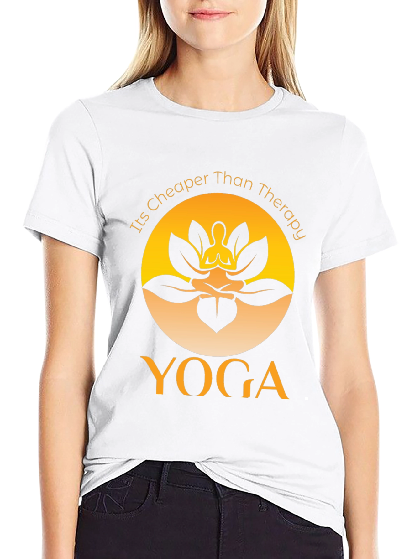 Yoga Cheaper Than Therapy Black Graphic Tee