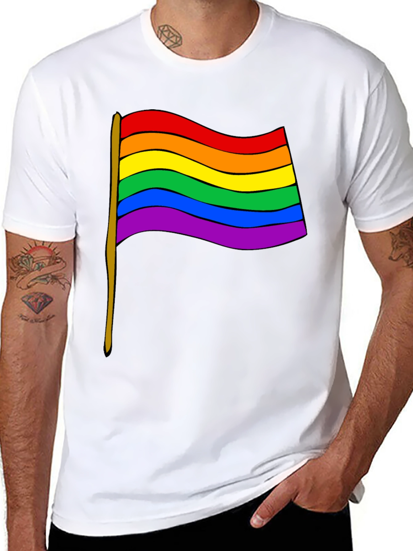 Pride Flag Graphic Tee - Unisex