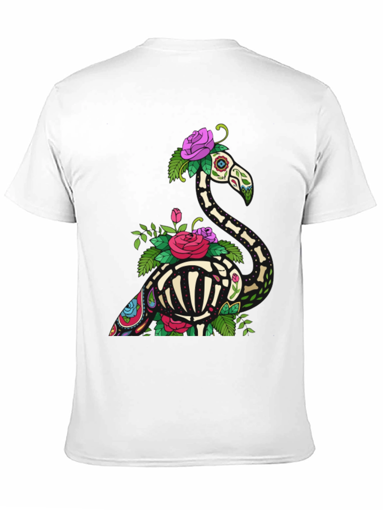 Skeleton Flamingo Graphic Tee - Black