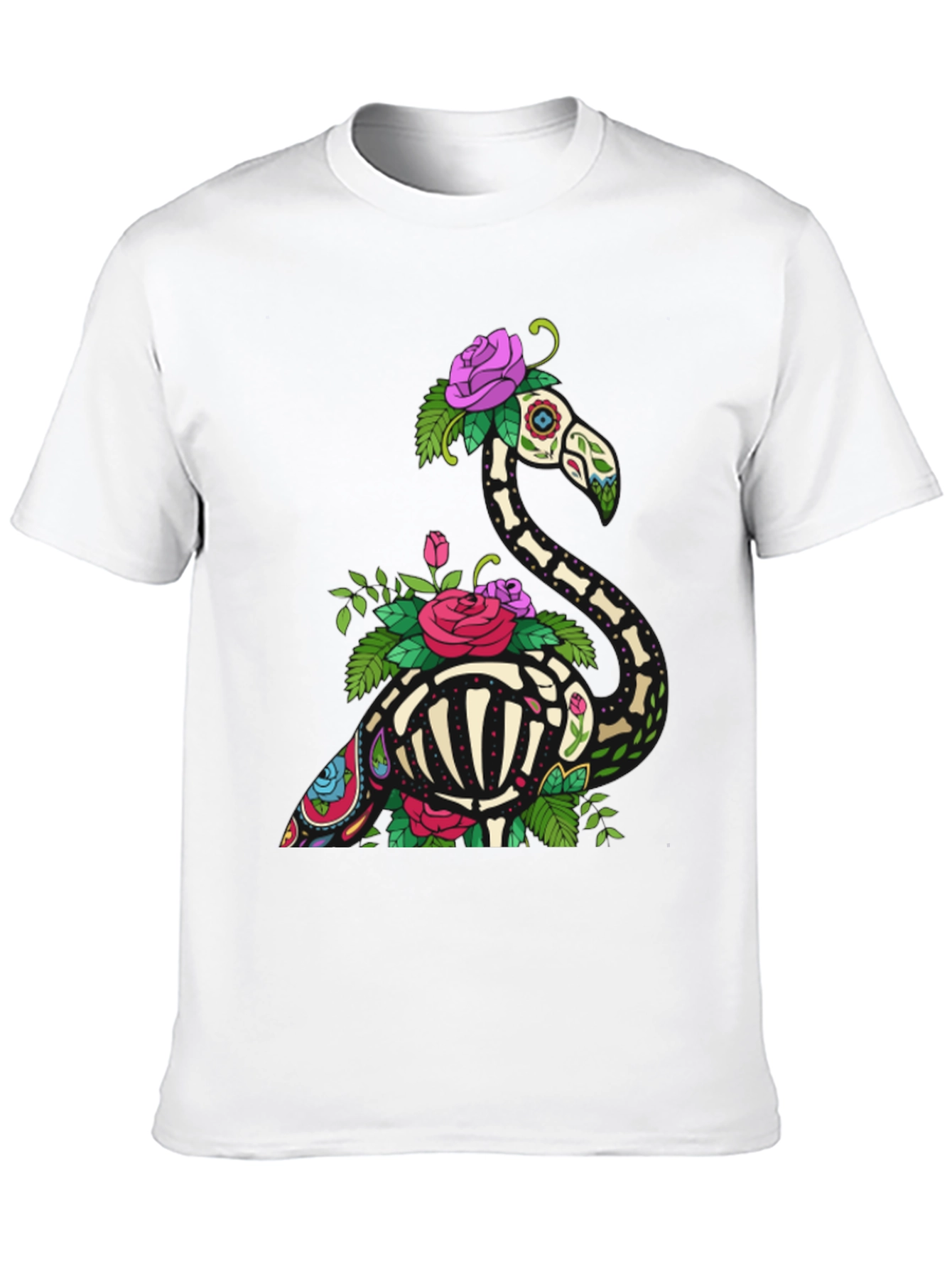 Skeleton Flamingo Graphic Tee - Black