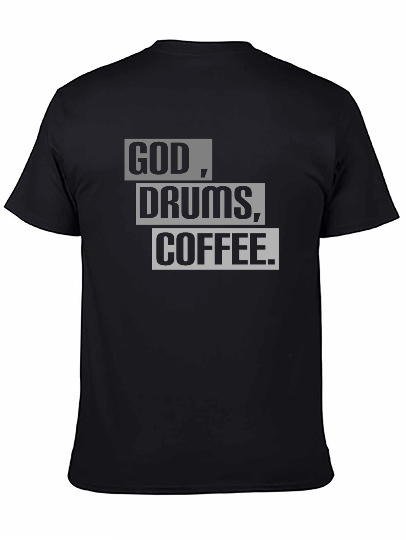 God Drums Coffee T-Shirt - Black