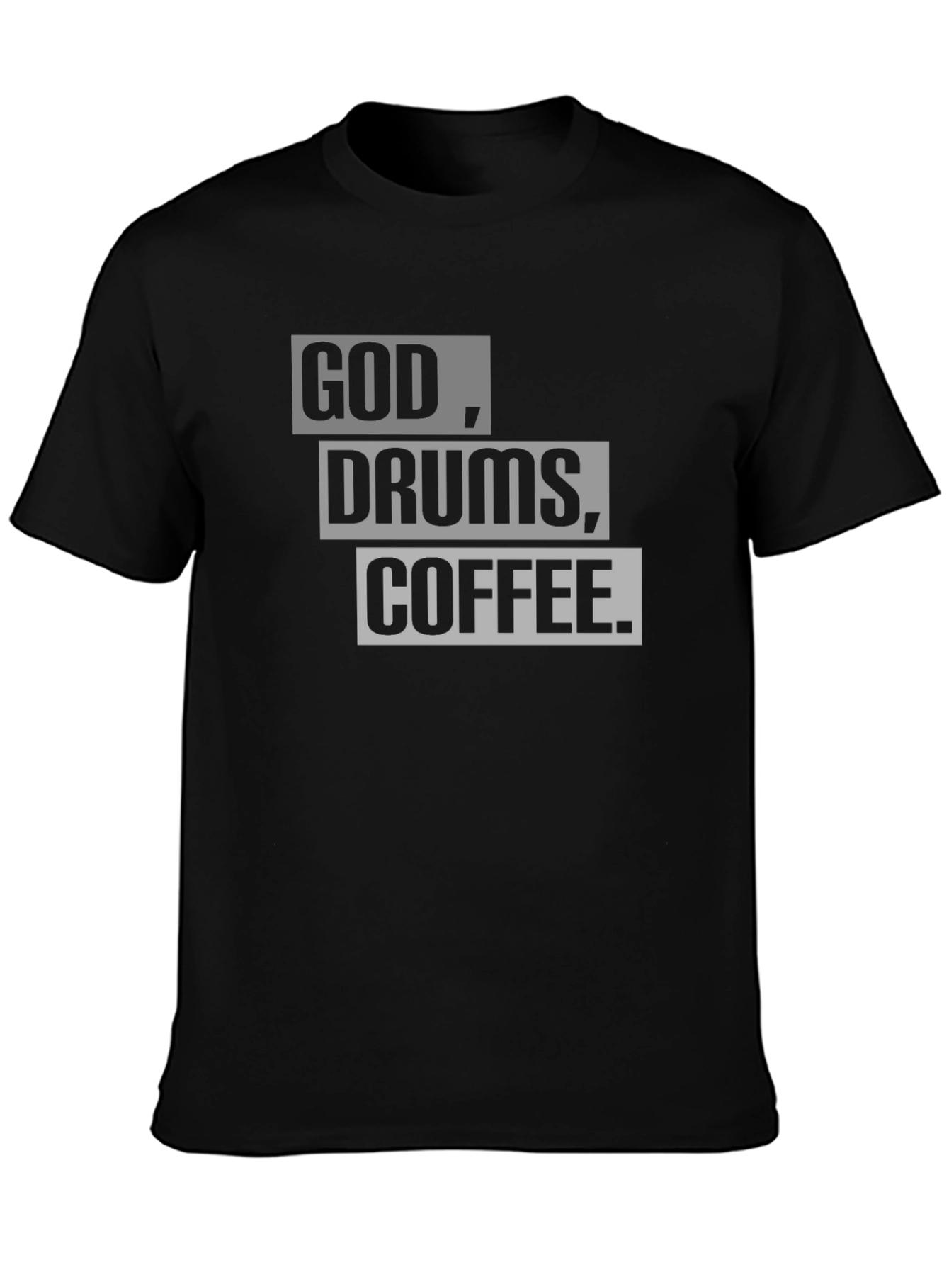 God Drums Coffee T-Shirt - Black