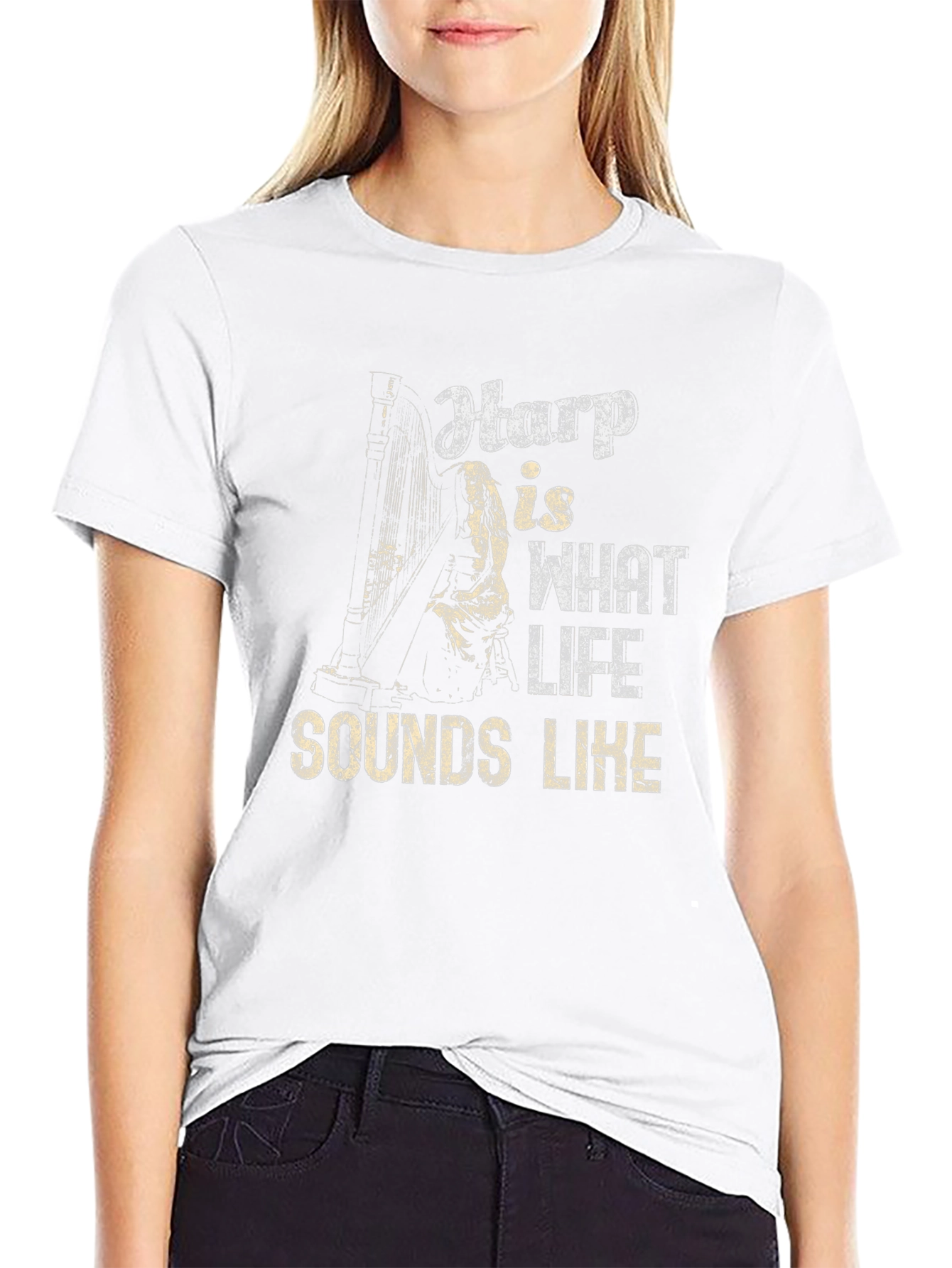 Harp Sounds Like Life T-Shirt - Music Lover Tee