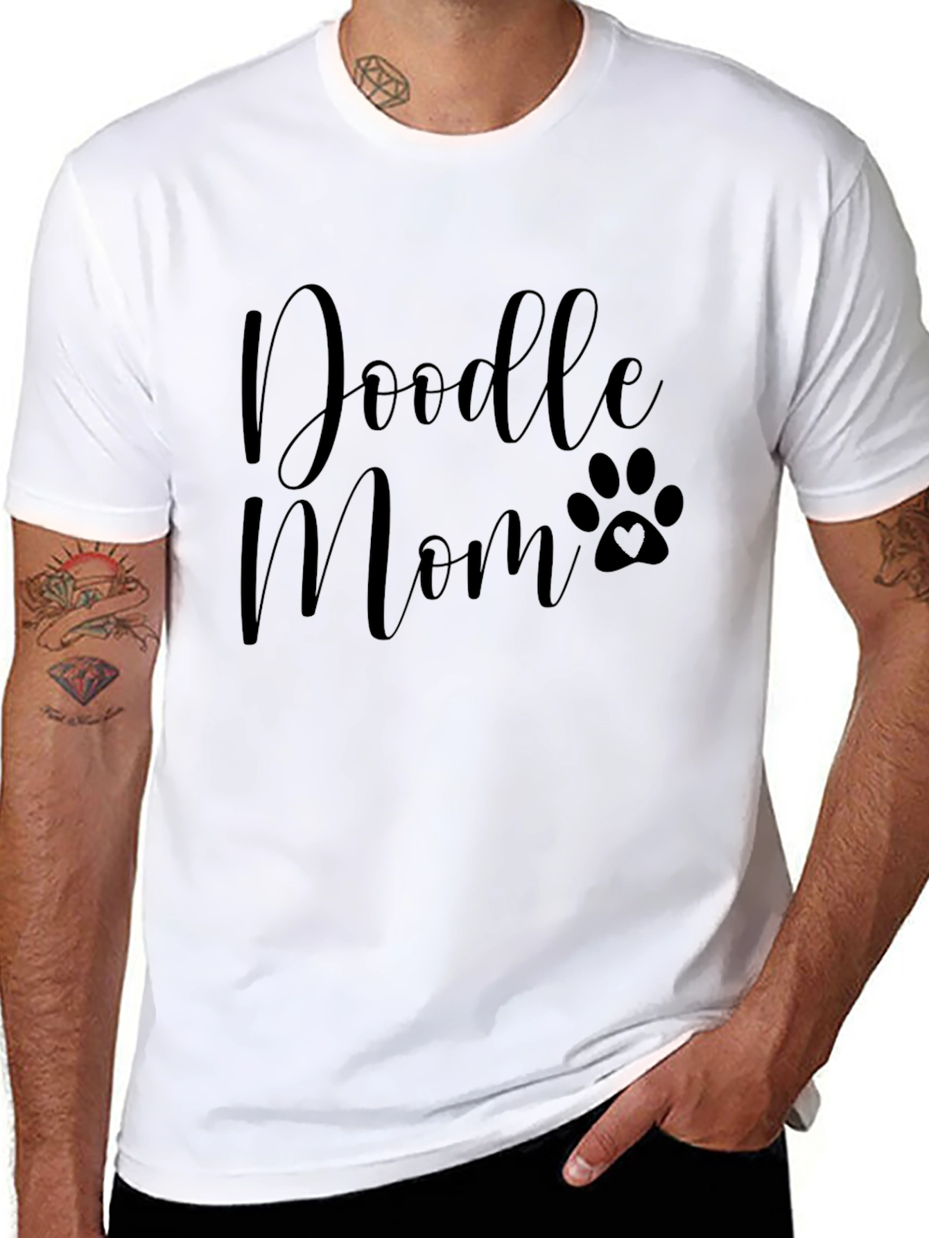 Doodle Mom Paw Print Graphic T-Shirt