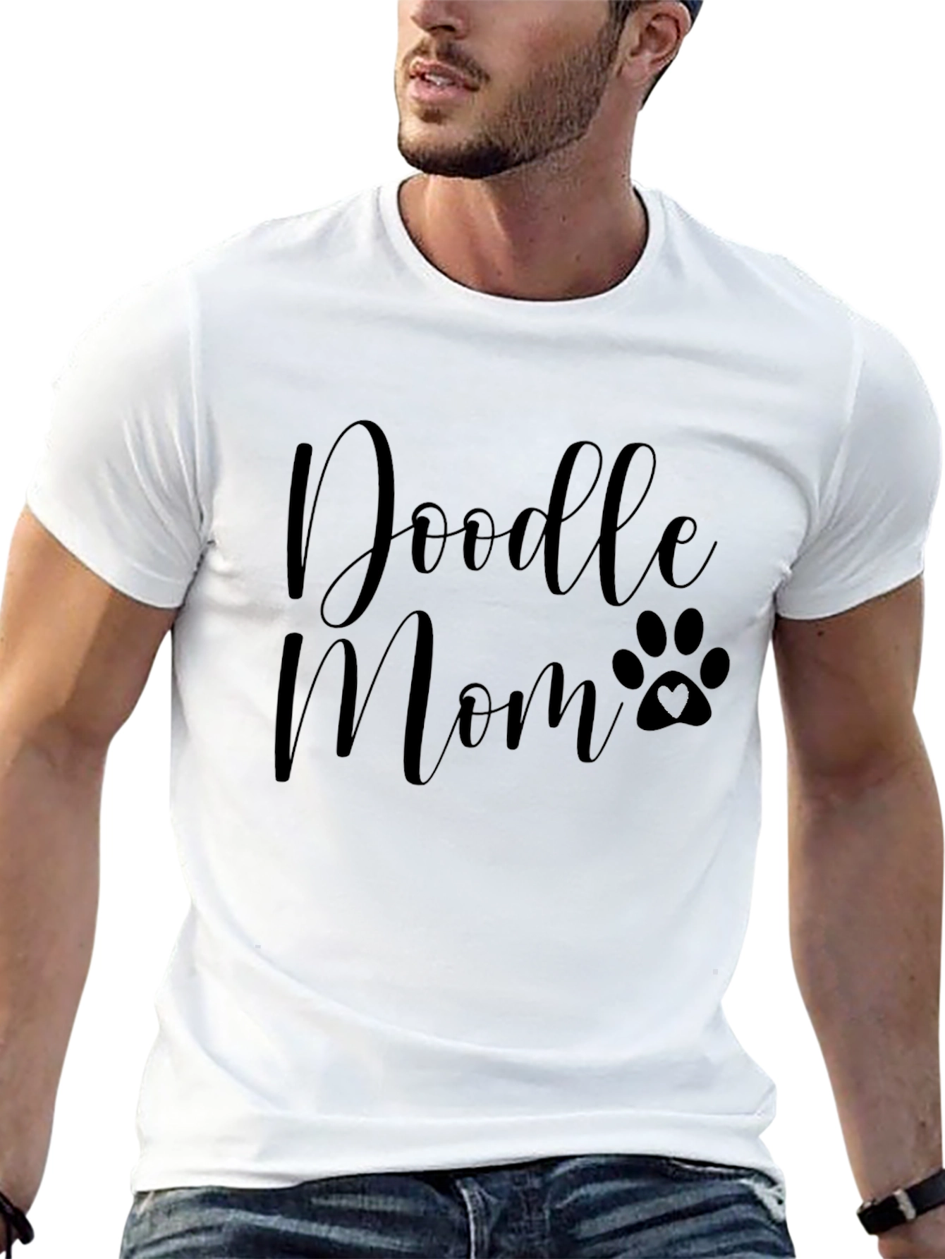 Doodle Mom Paw Print Graphic T-Shirt