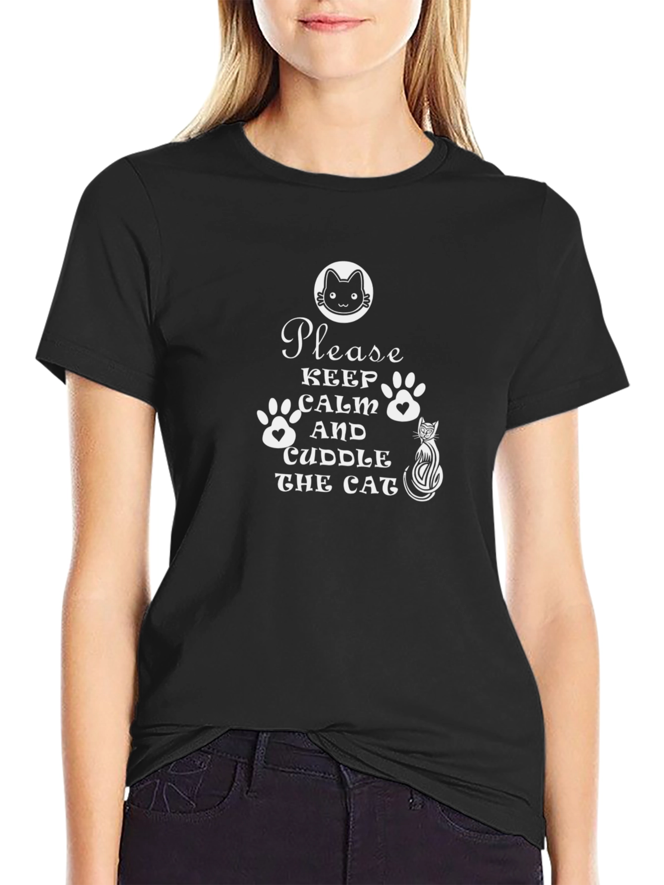 Keep Calm & Cuddle the Cat Graphic Tee