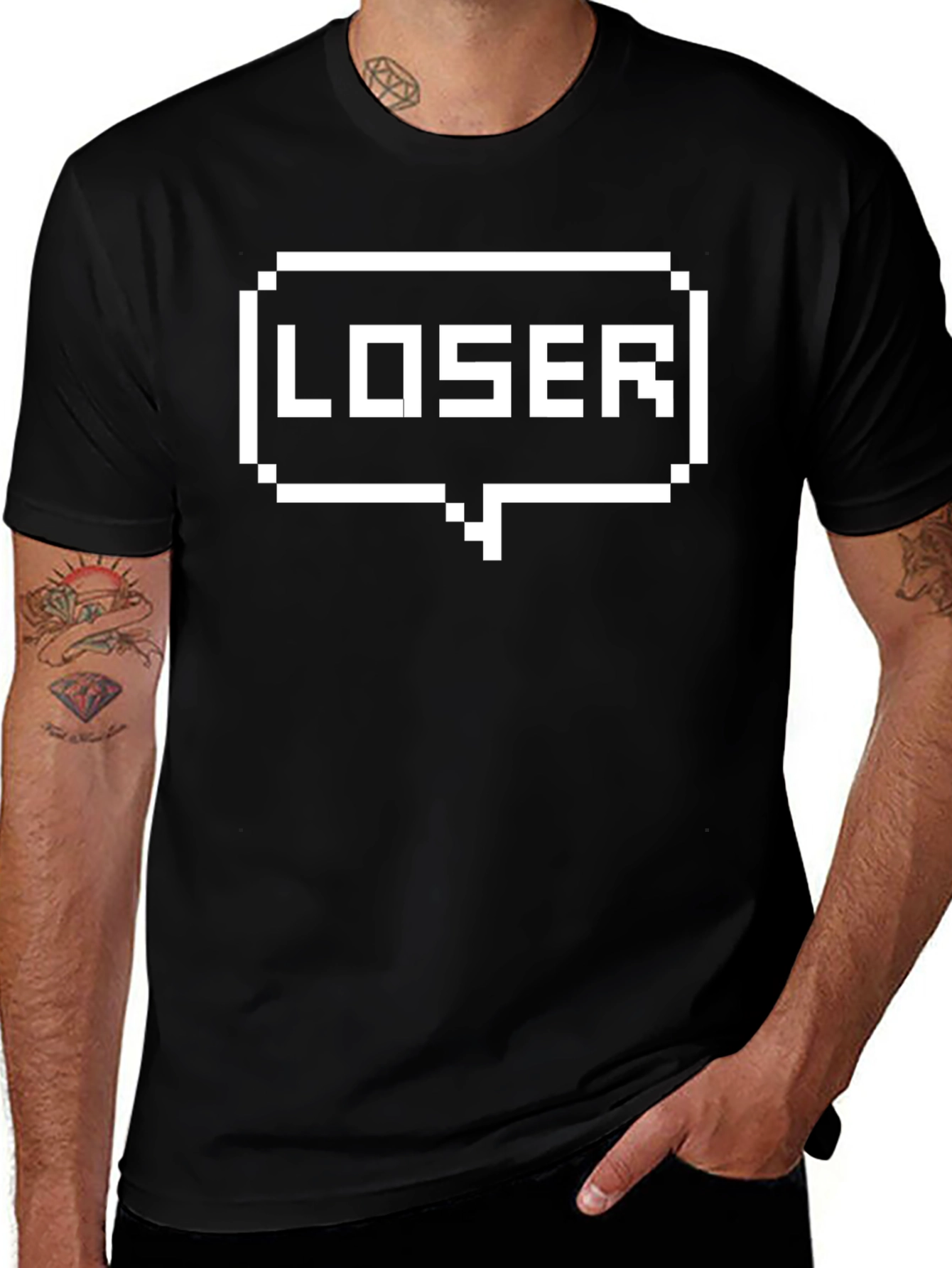 Pixel Loser Black Tee - Gamer Humor