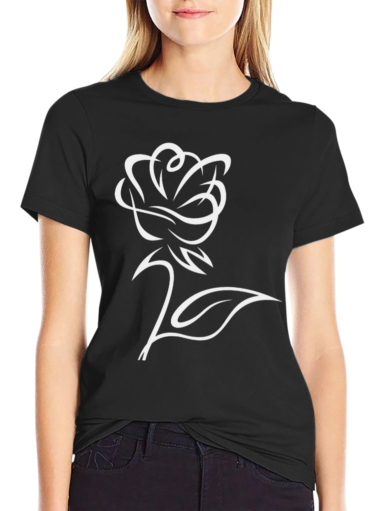 Black Rose Graphic Tee - Stylish Mens T-Shirt