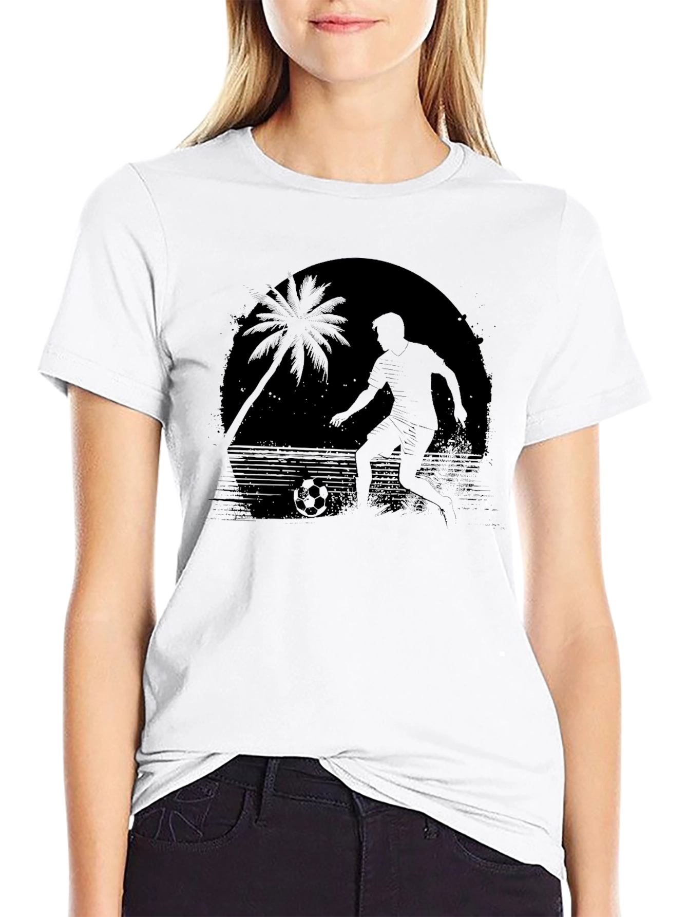 Beach Soccer Silhouette T-Shirt - Cool Graphic Tee