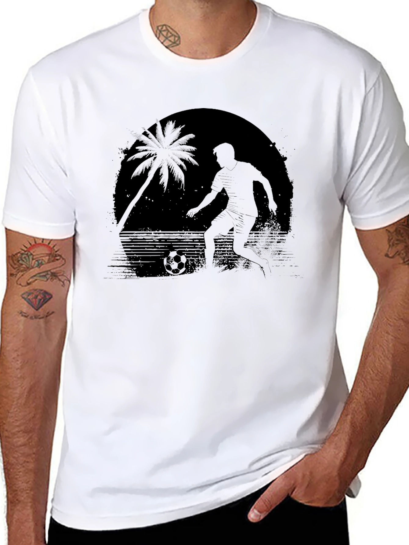 Beach Soccer Silhouette T-Shirt - Cool Graphic Tee