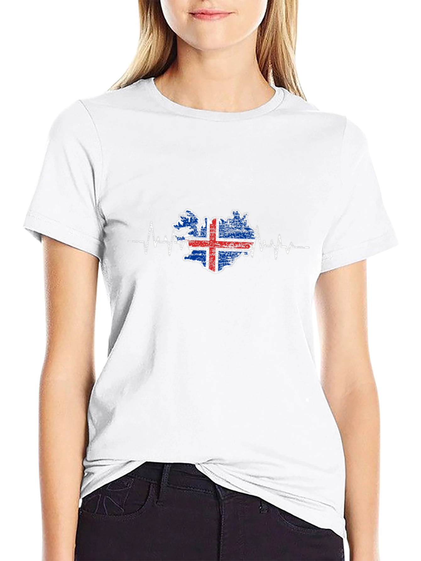Iceland Flag Heartbeat Graphic Tee