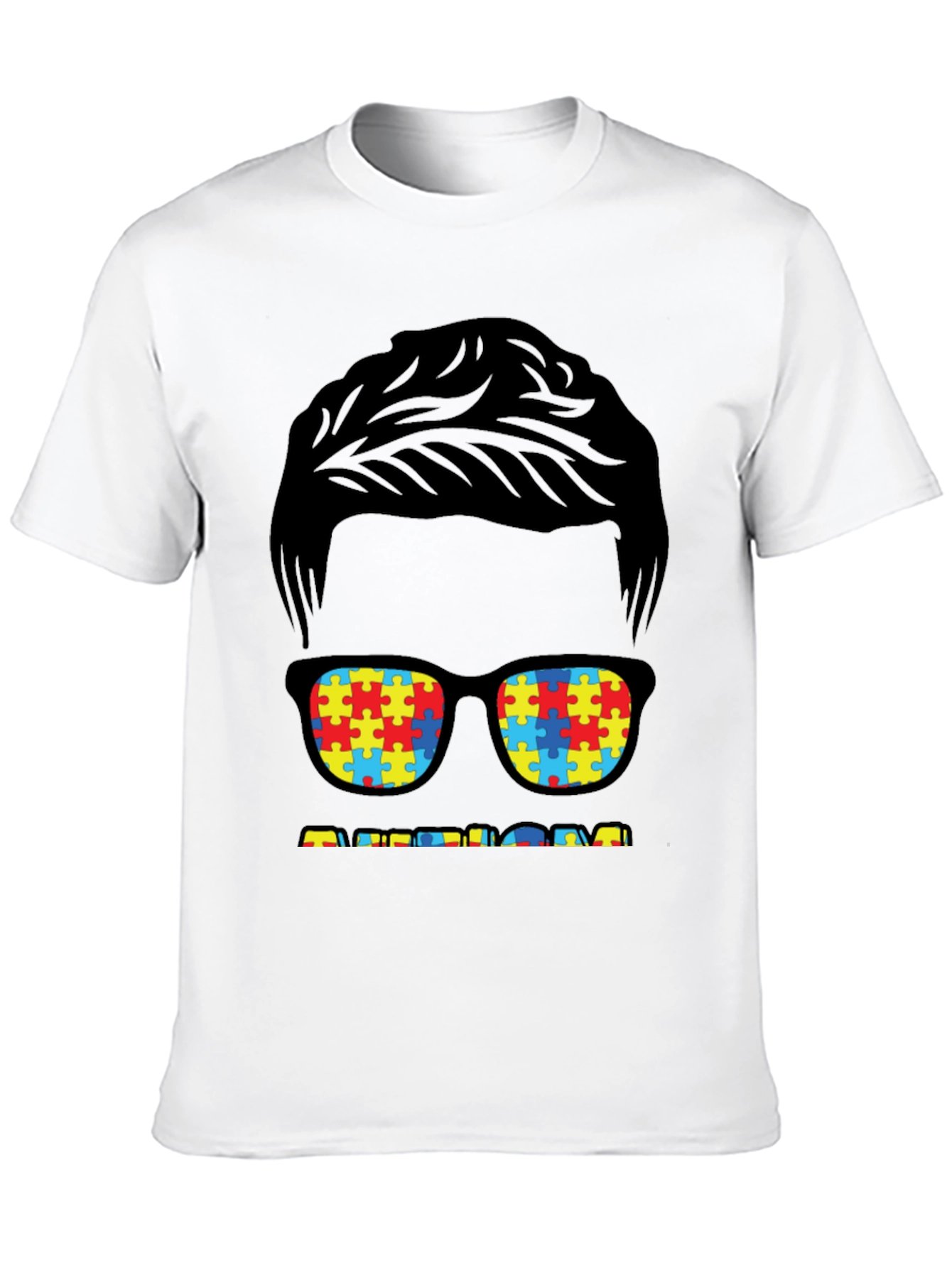 Autism Awareness T-Shirt Puzzle Glasses