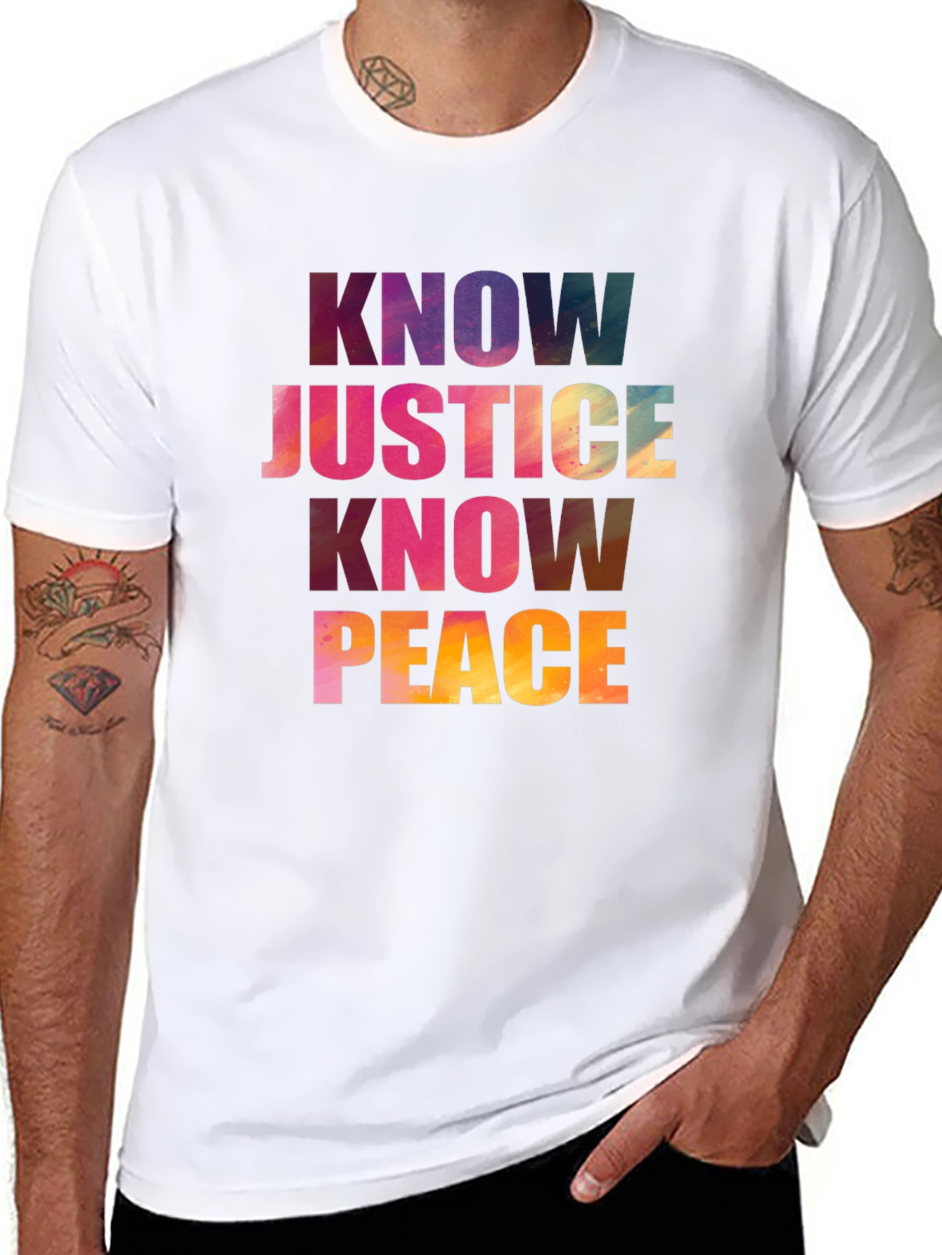 Know Justice Know Peace Graphic T-Shirt